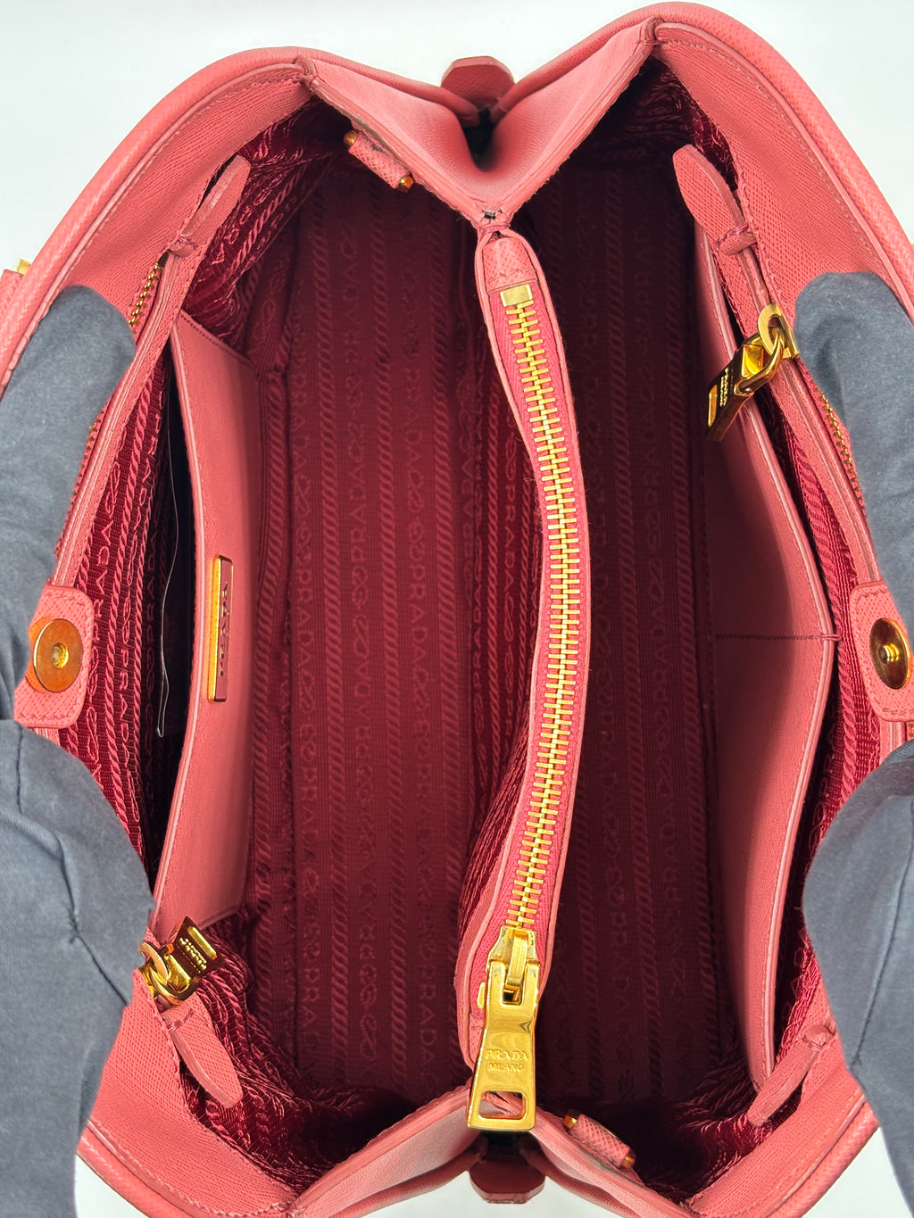 Prada Pink  Saffiano Leather Open Promenade Bag