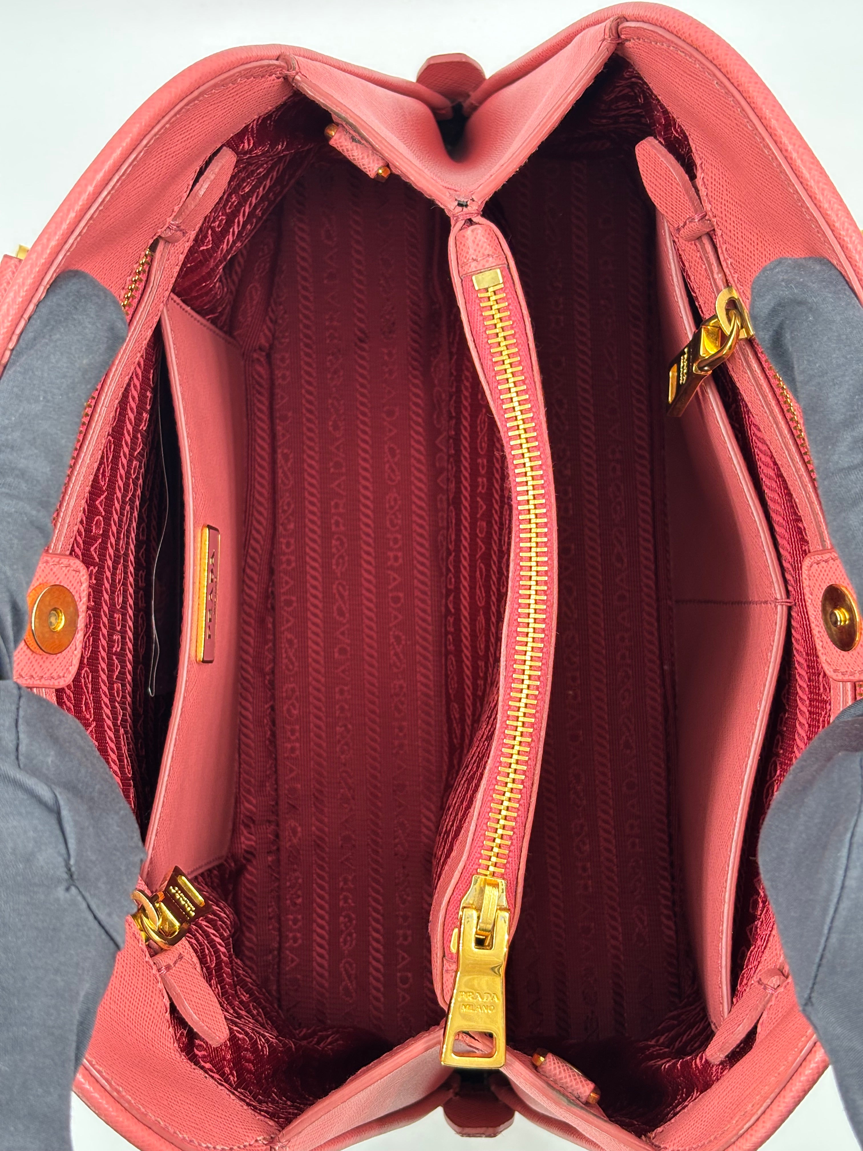 Prada Pink  Saffiano Leather Open Promenade Bag