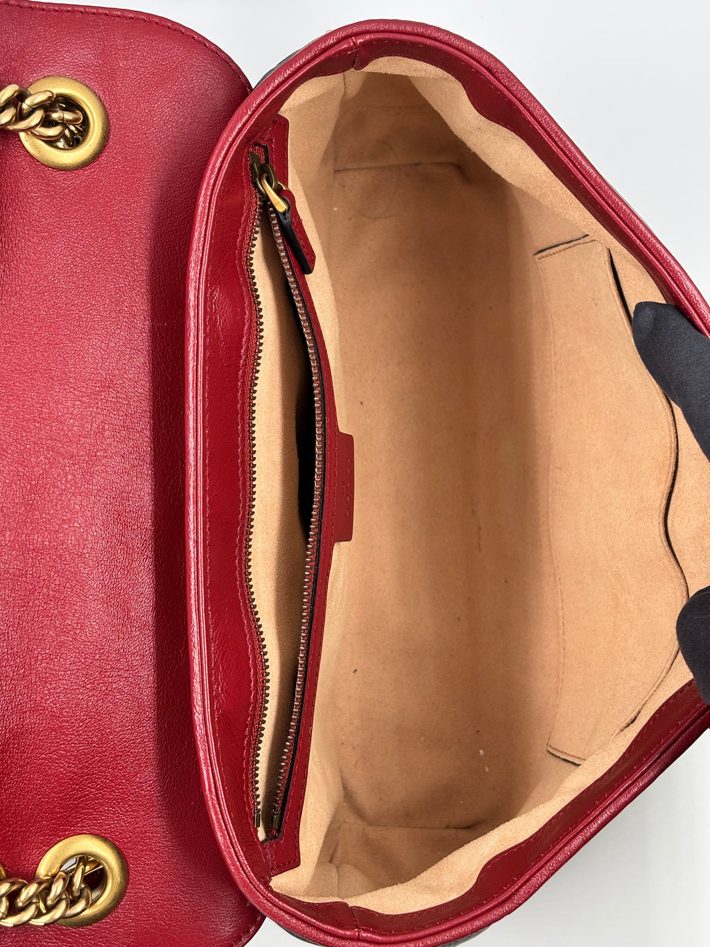 Gucci Black Shiny Quilted Marmont  Shoulder Bag