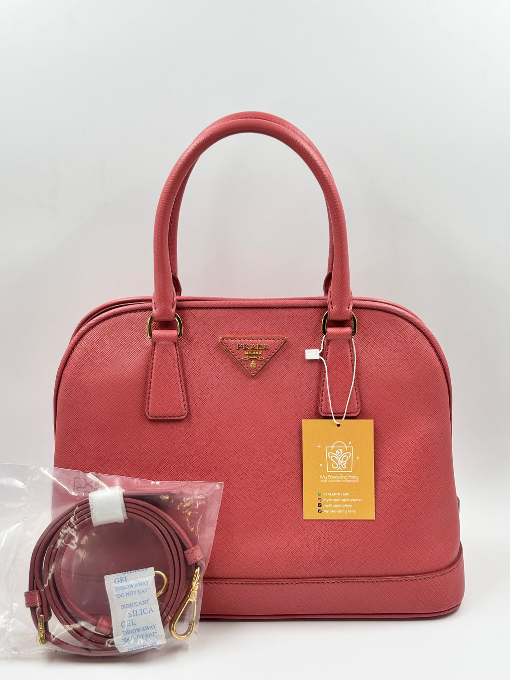 Prada Pink  Saffiano Leather Open Promenade Bag