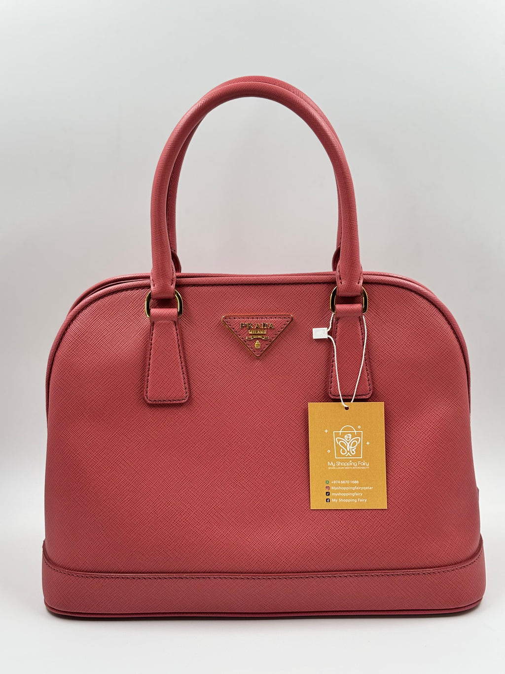 Prada Pink  Saffiano Leather Open Promenade Bag