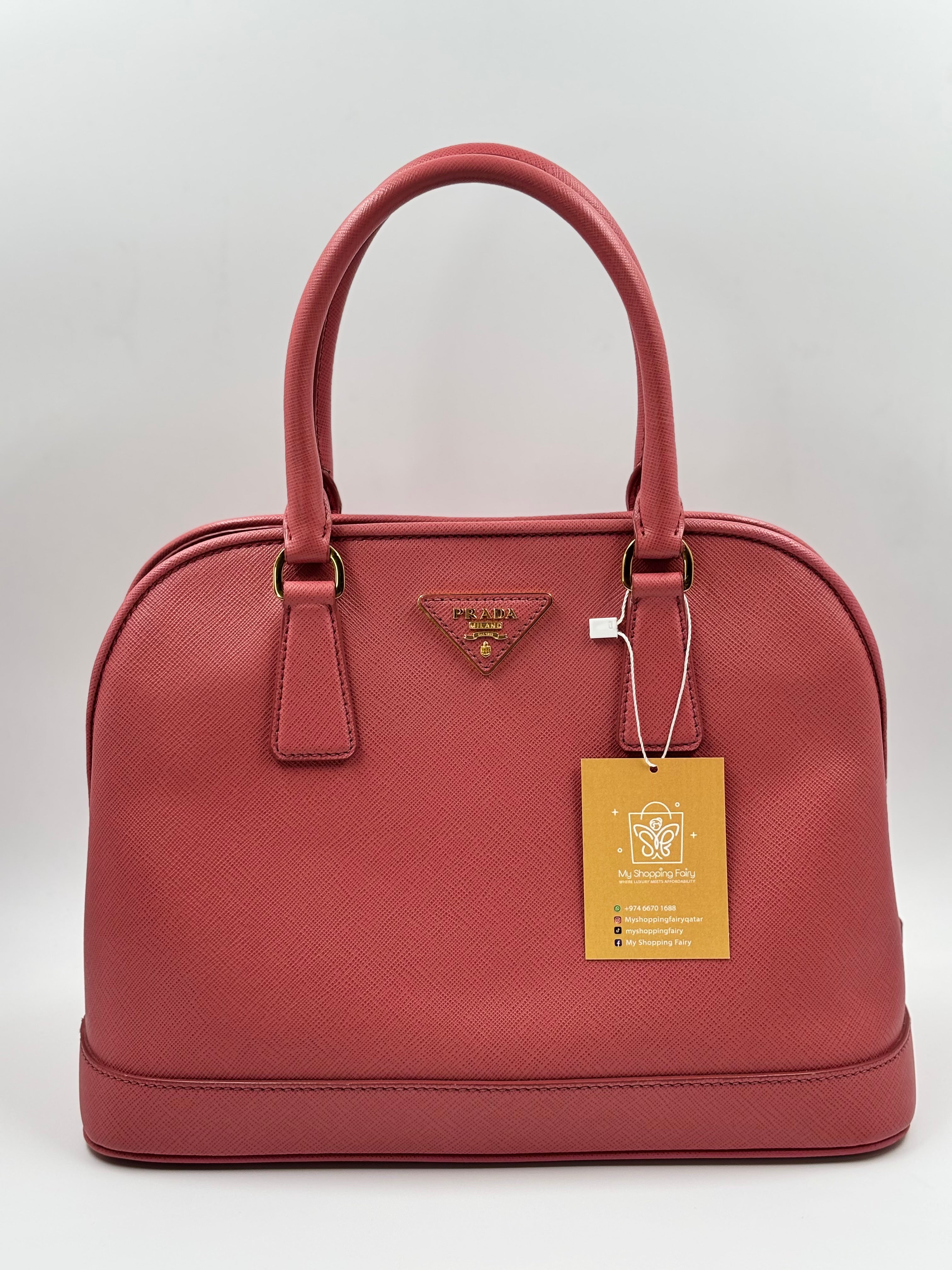 Prada Pink  Saffiano Leather Open Promenade Bag