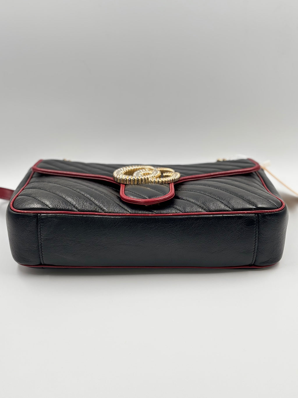 Gucci Black Shiny Quilted Marmont  Shoulder Bag