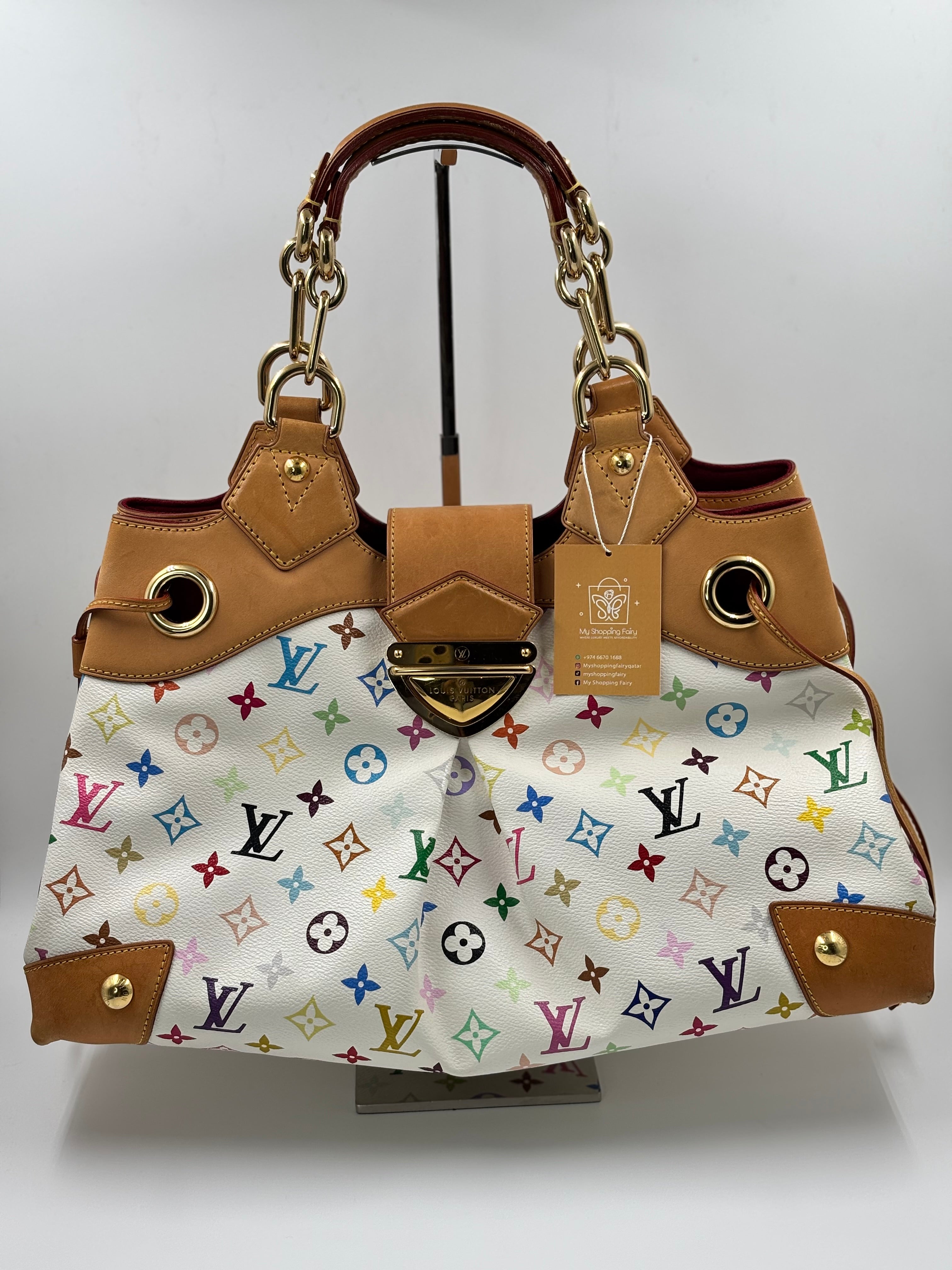LV White Monogram Multicolore Ursula Bag
