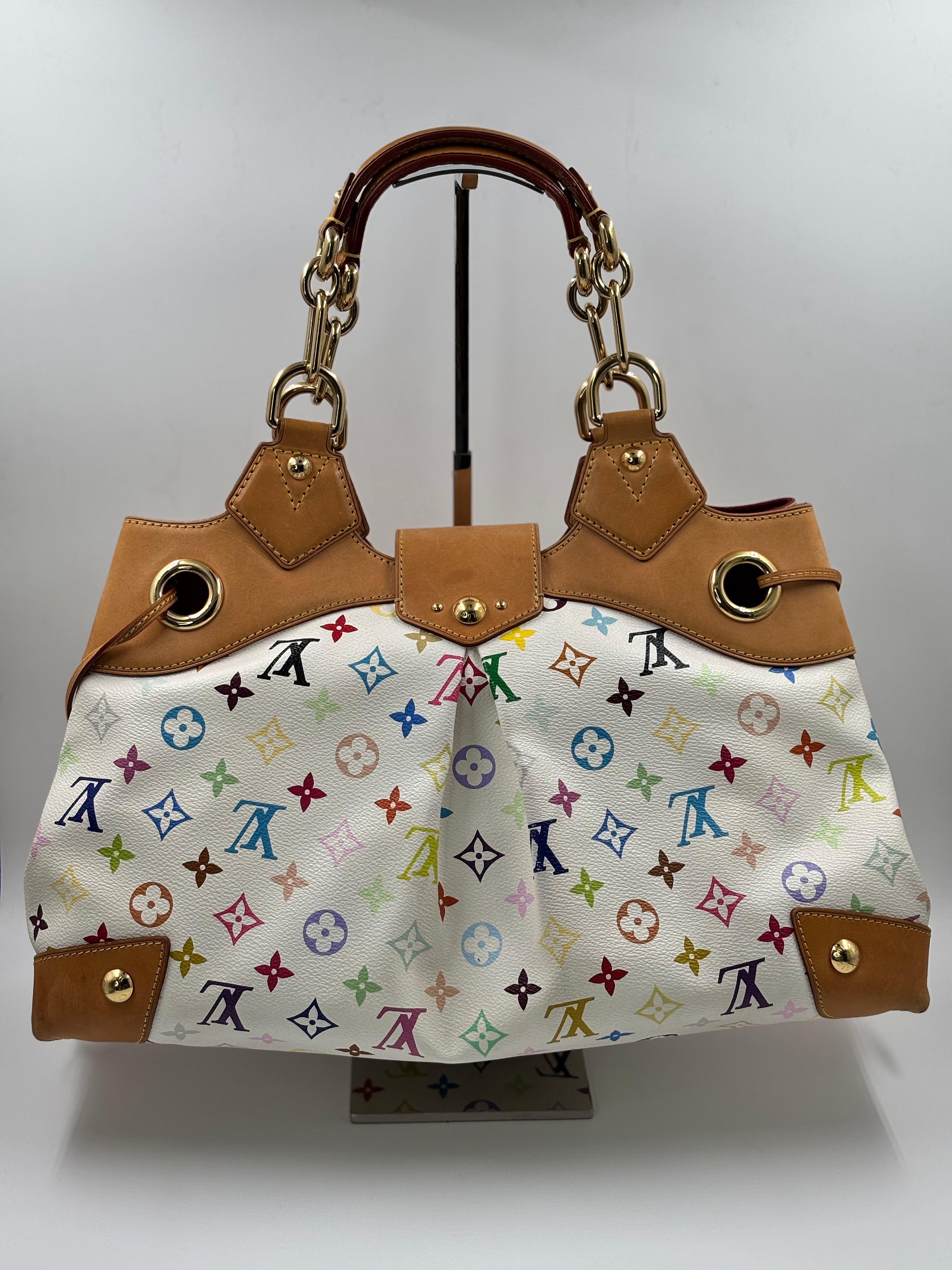 LV White Monogram Multicolore Ursula Bag