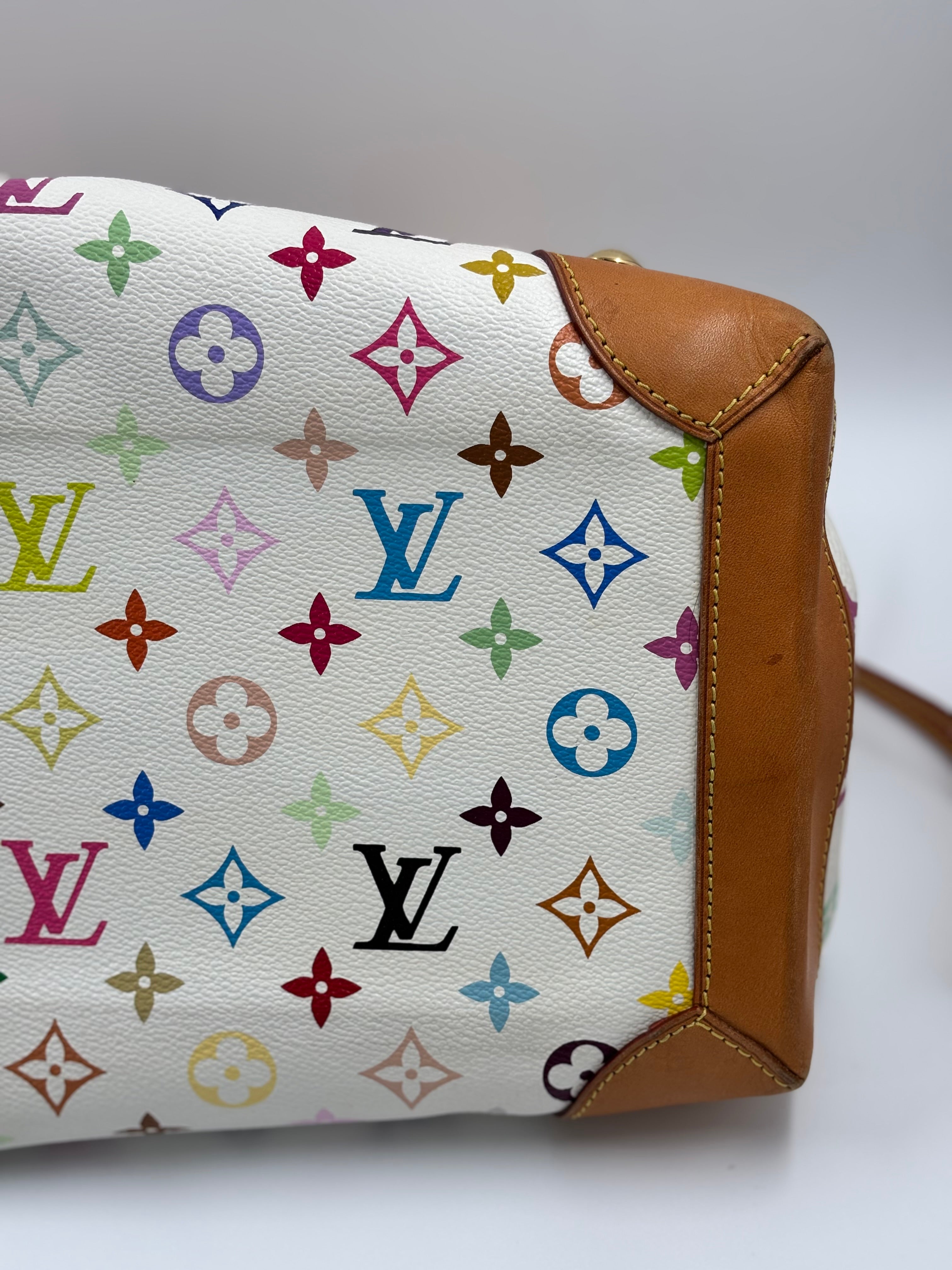 LV White Monogram Multicolore Ursula Bag