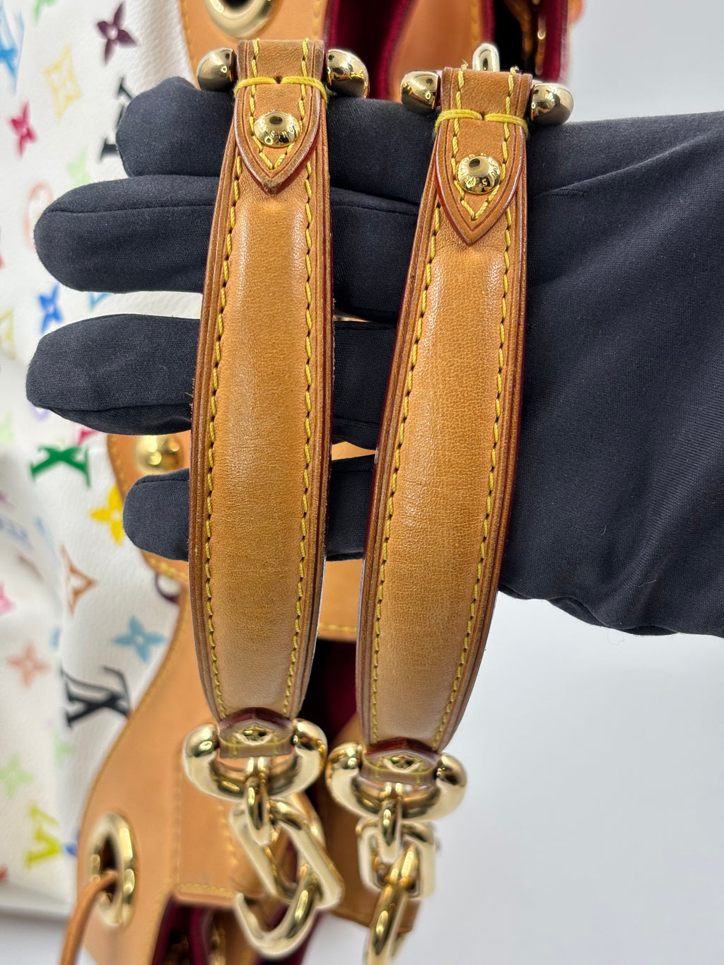 LV White Monogram Multicolore Ursula Bag