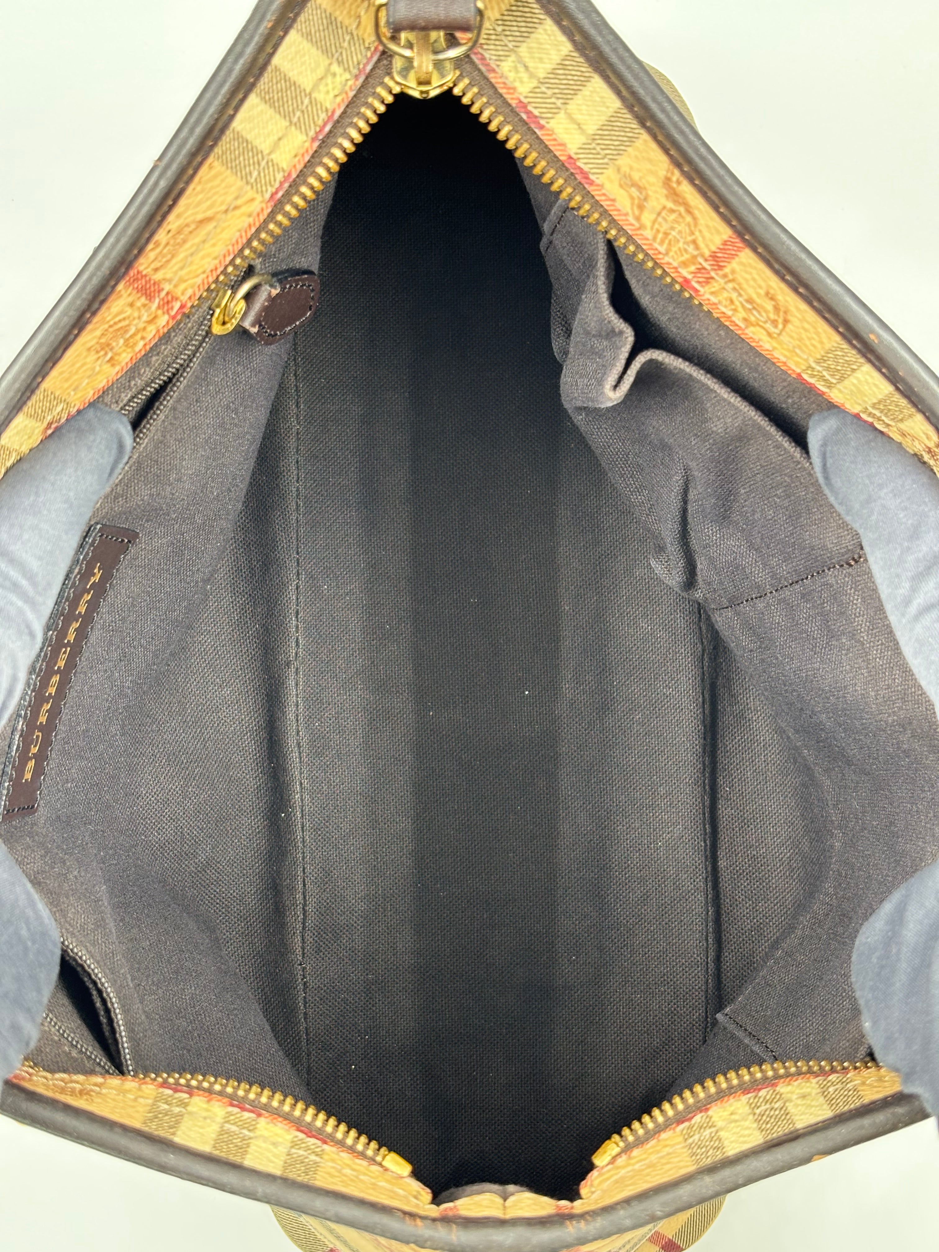 Burberry Haymarket Check Coated Canvas Medium Regent Tote Bag