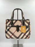 Burberry Beige/ Black Super Nova Check PVC and Patent Leather Tote Bag