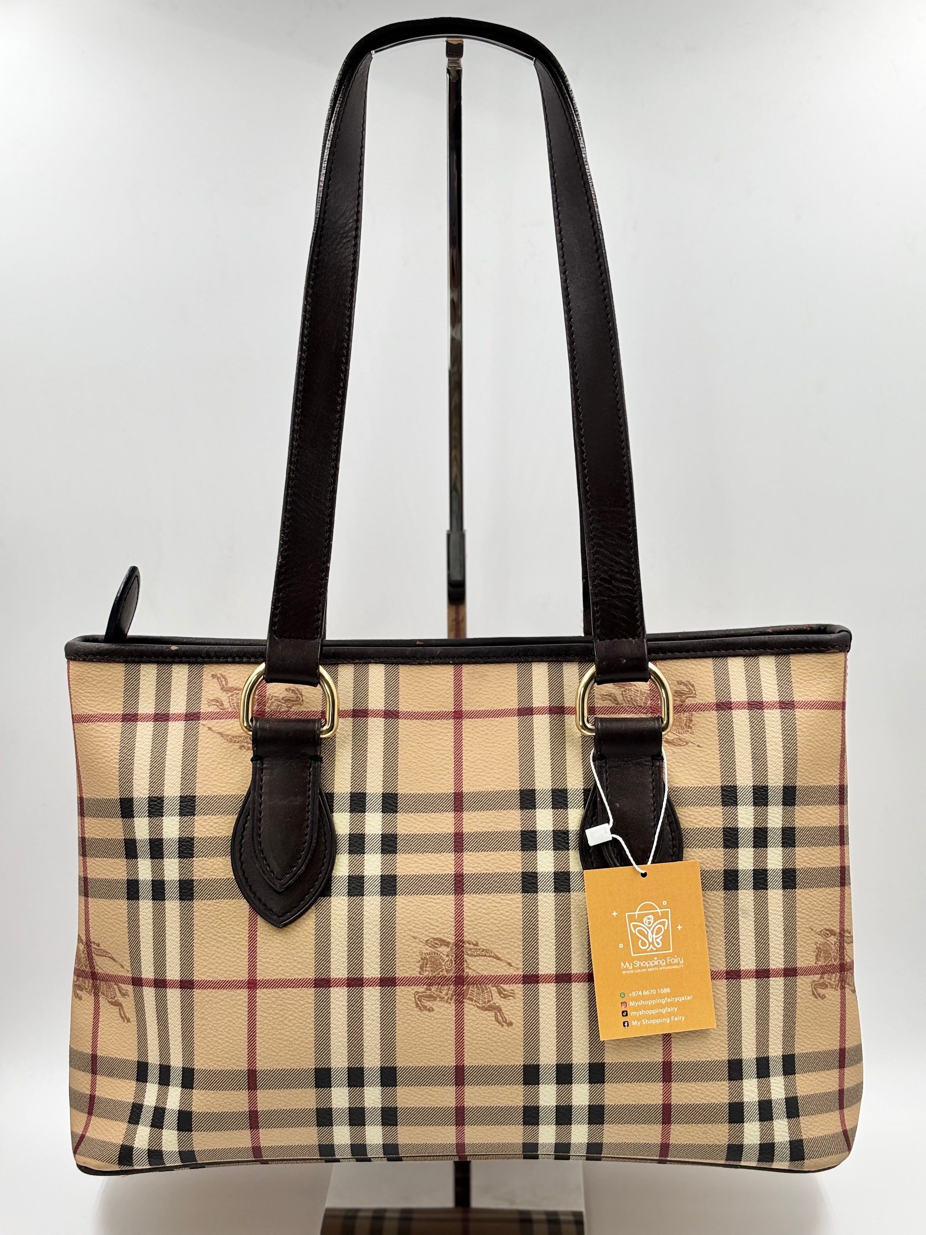 Burberry Haymarket Check Coated Canvas Medium Regent Tote Bag