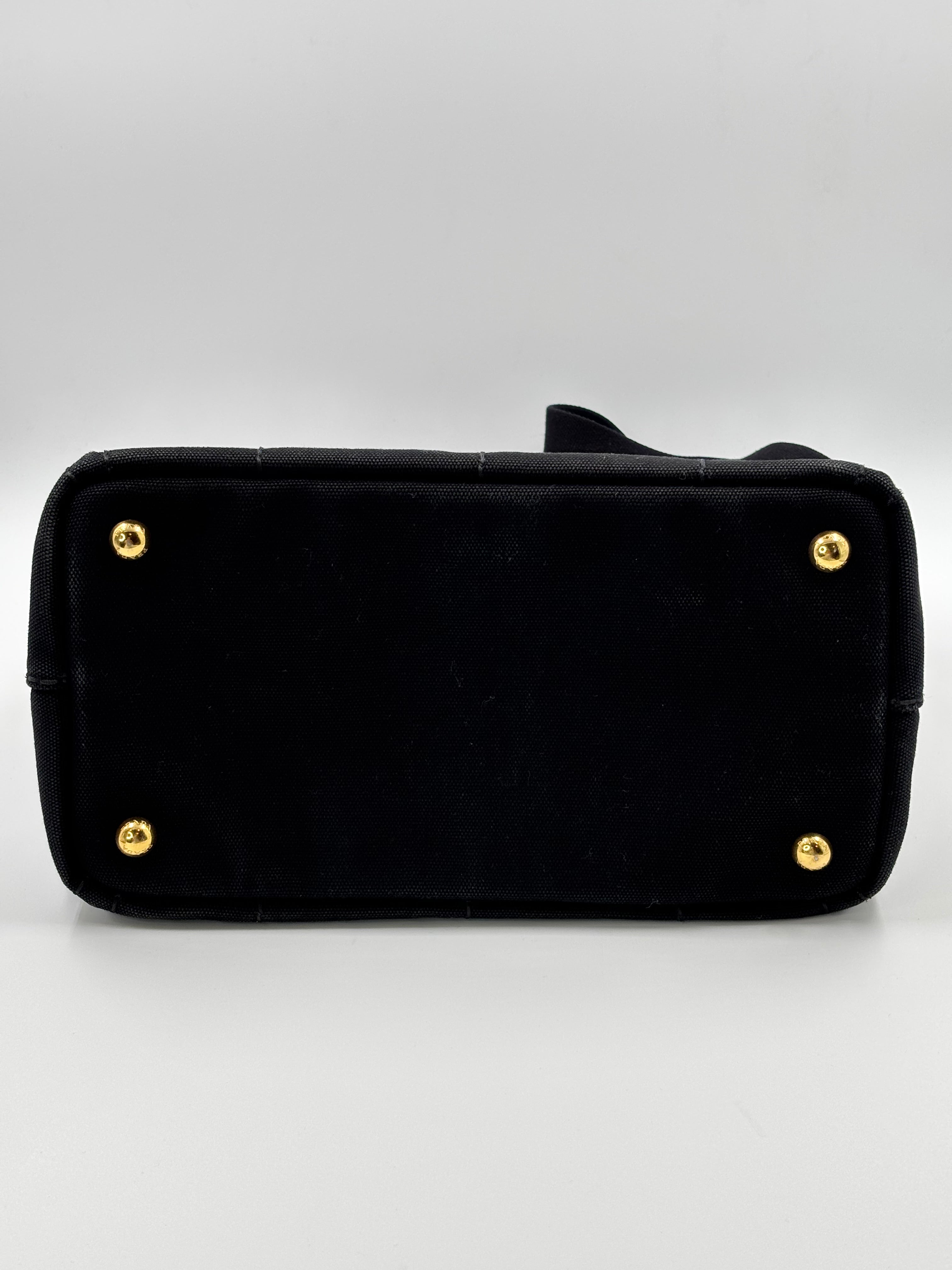 Prada Black Canapa Canvas Tote Bag