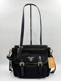 Prada Black Nylon & Leather Messenger  Bag