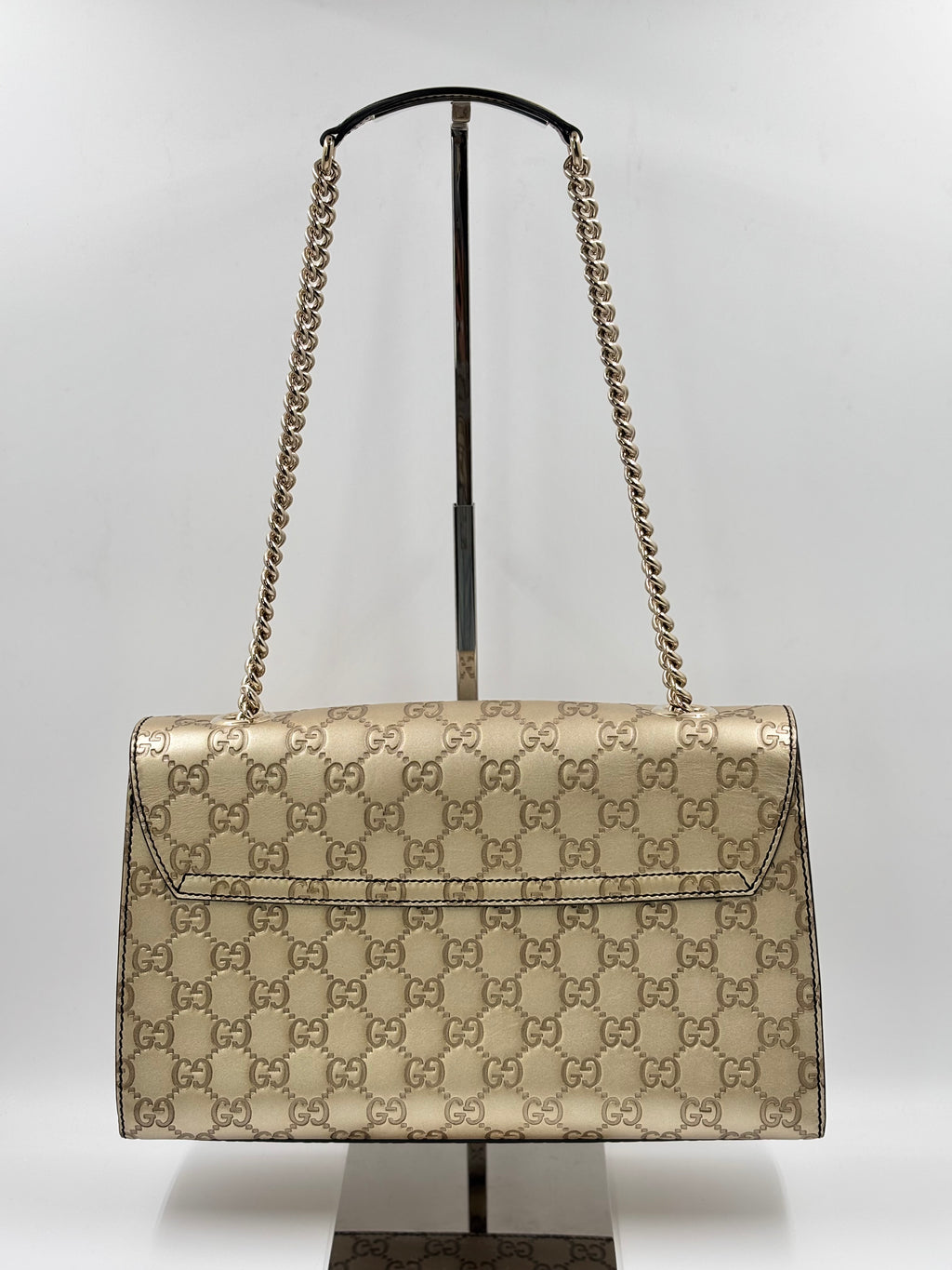 Gucci Gold Guccissima Leather Emily Chain Shoulder  Bag