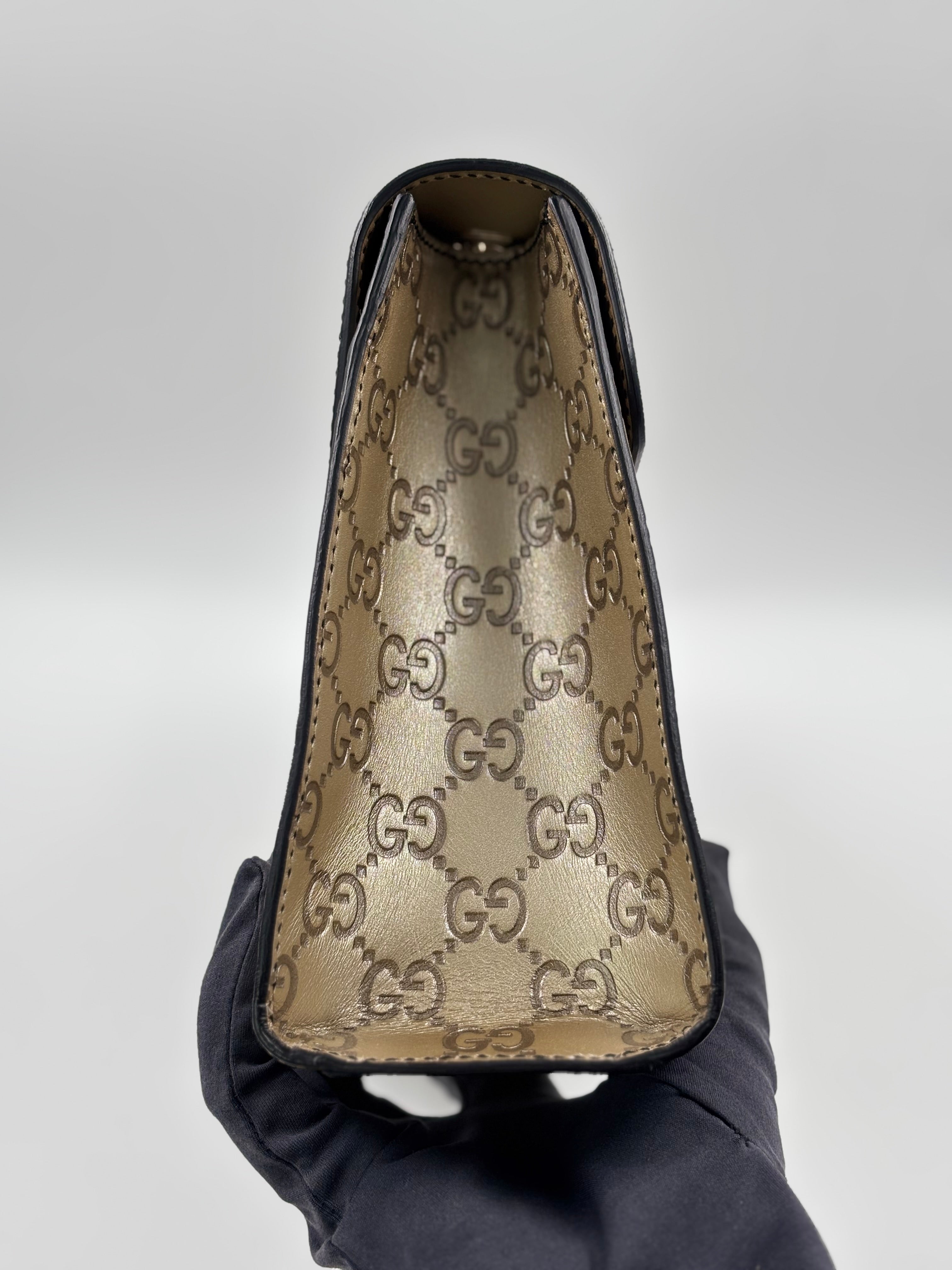 Gucci Gold Guccissima Leather Emily Chain Shoulder  Bag