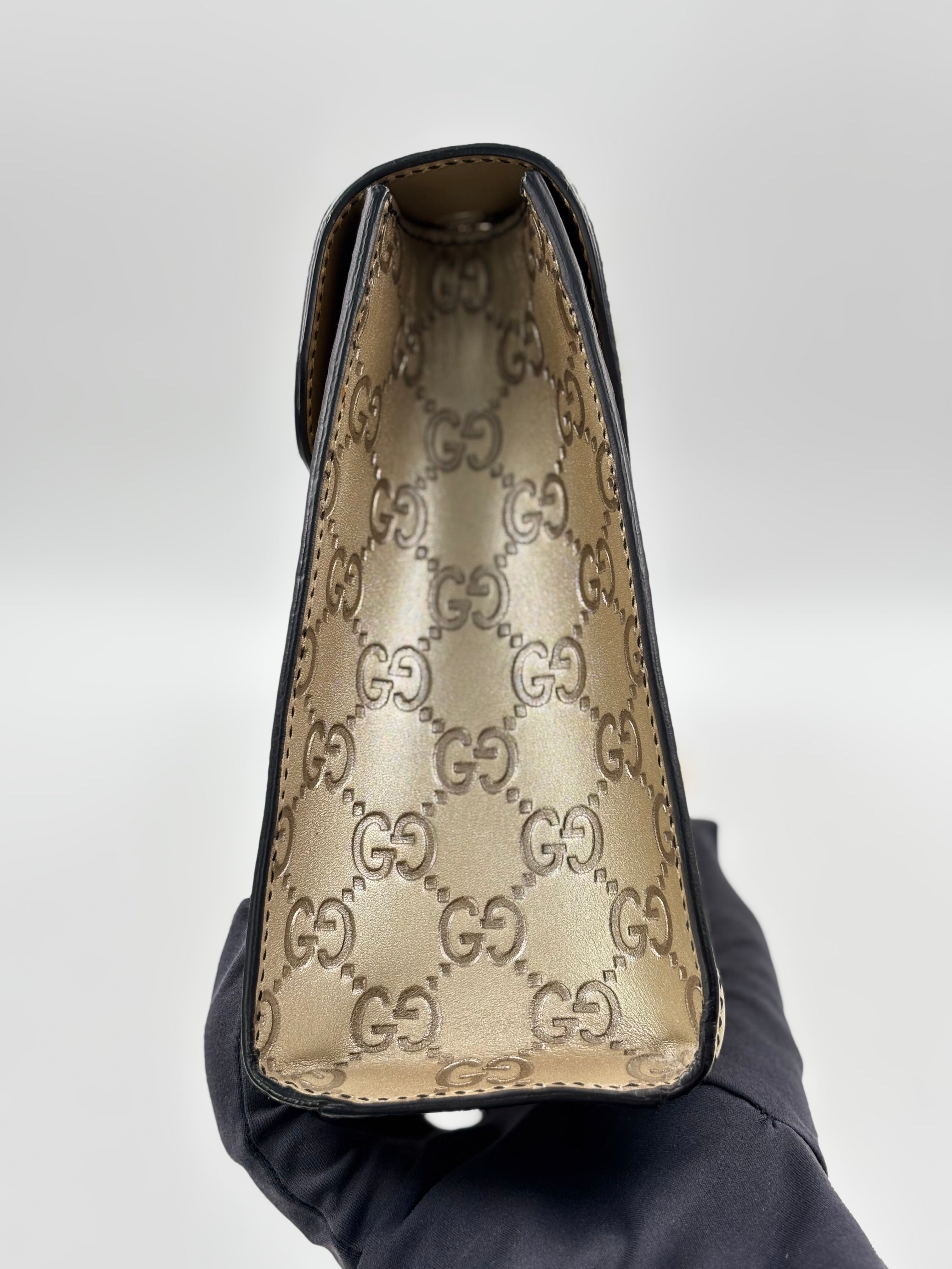 Gucci Gold Guccissima Leather Emily Chain Shoulder  Bag