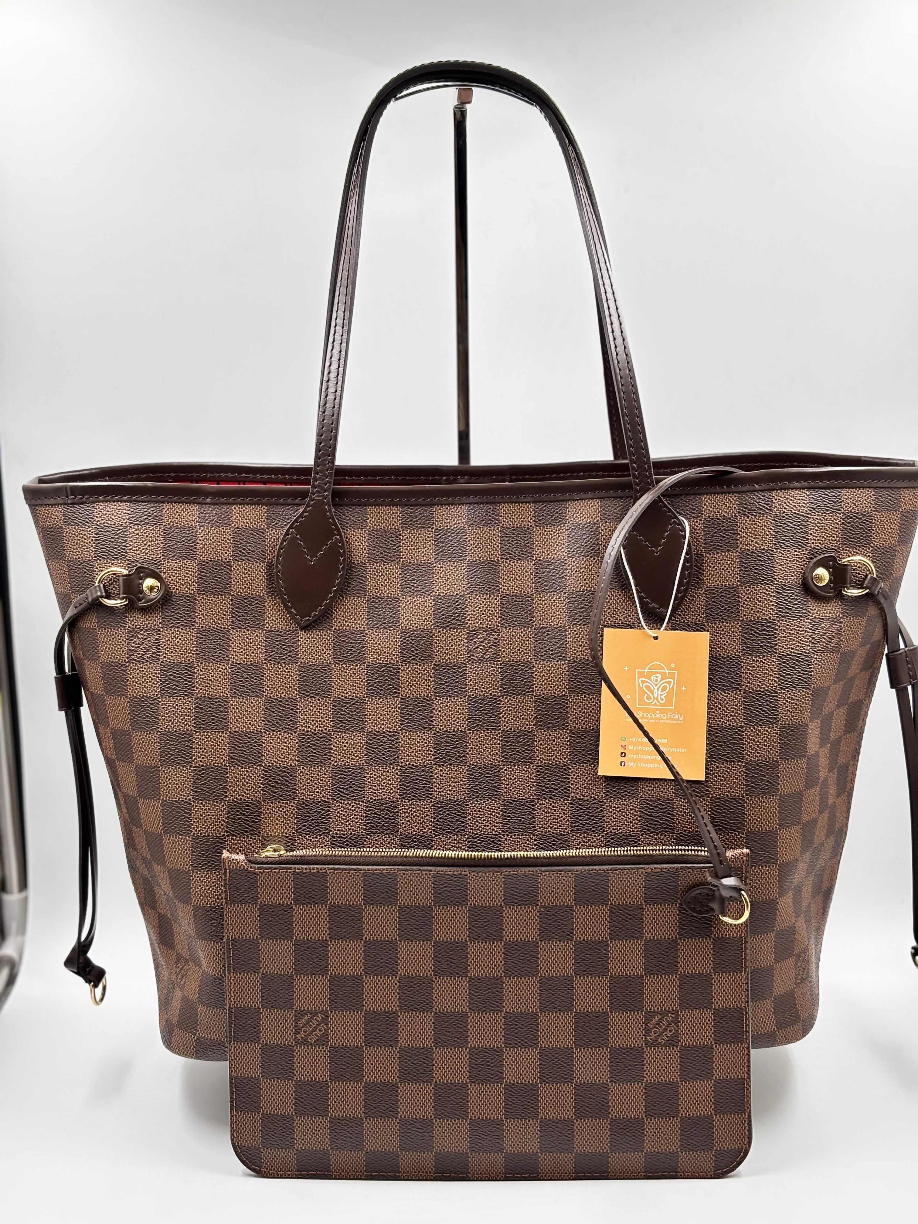 LV Damier Ebene Neverfull MM w/ Pouch