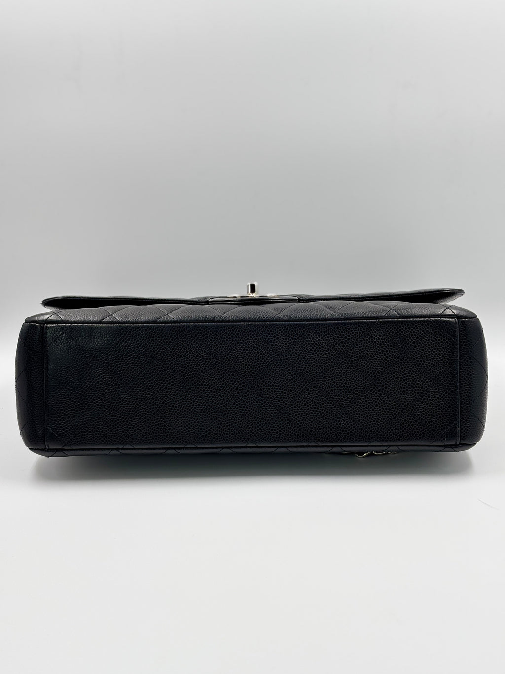 Chanel Black Quilted  Caviar Leather Classic Maxi Double Flap Bag