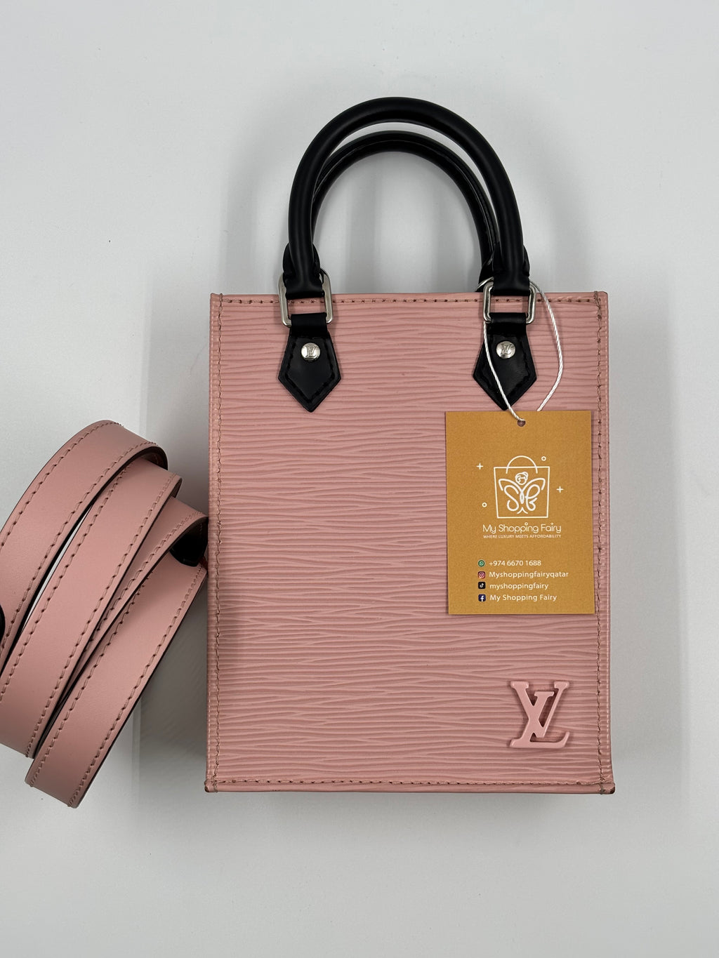 LV Petit Sac Plat in Rose Ballerine Epi Leather