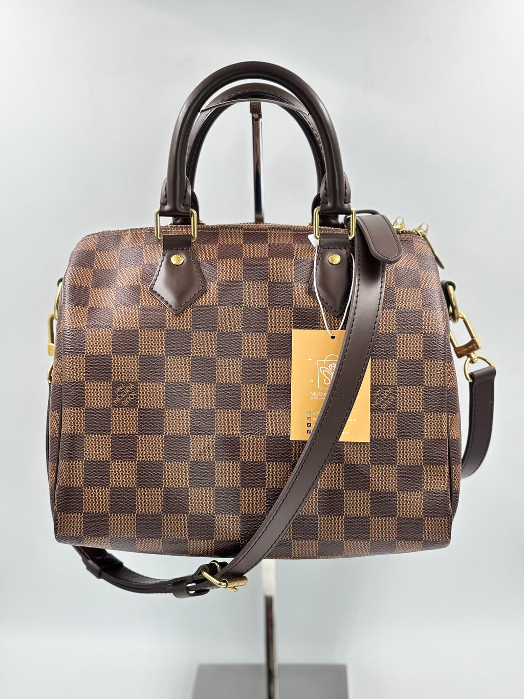 LV Damier Ebene Canvas Speedy Bandouliere  25