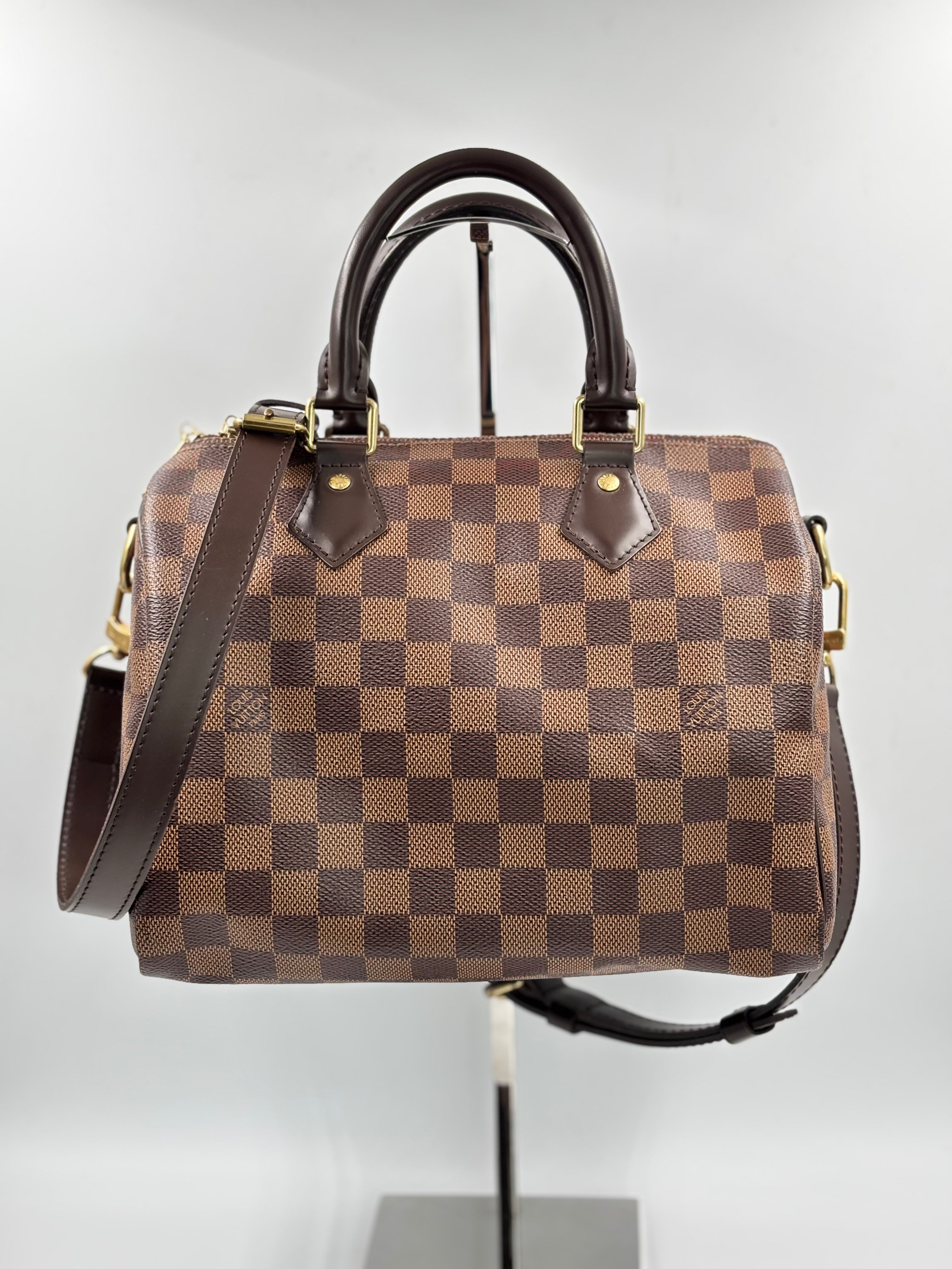 LV Damier Ebene Canvas Speedy Bandouliere  25