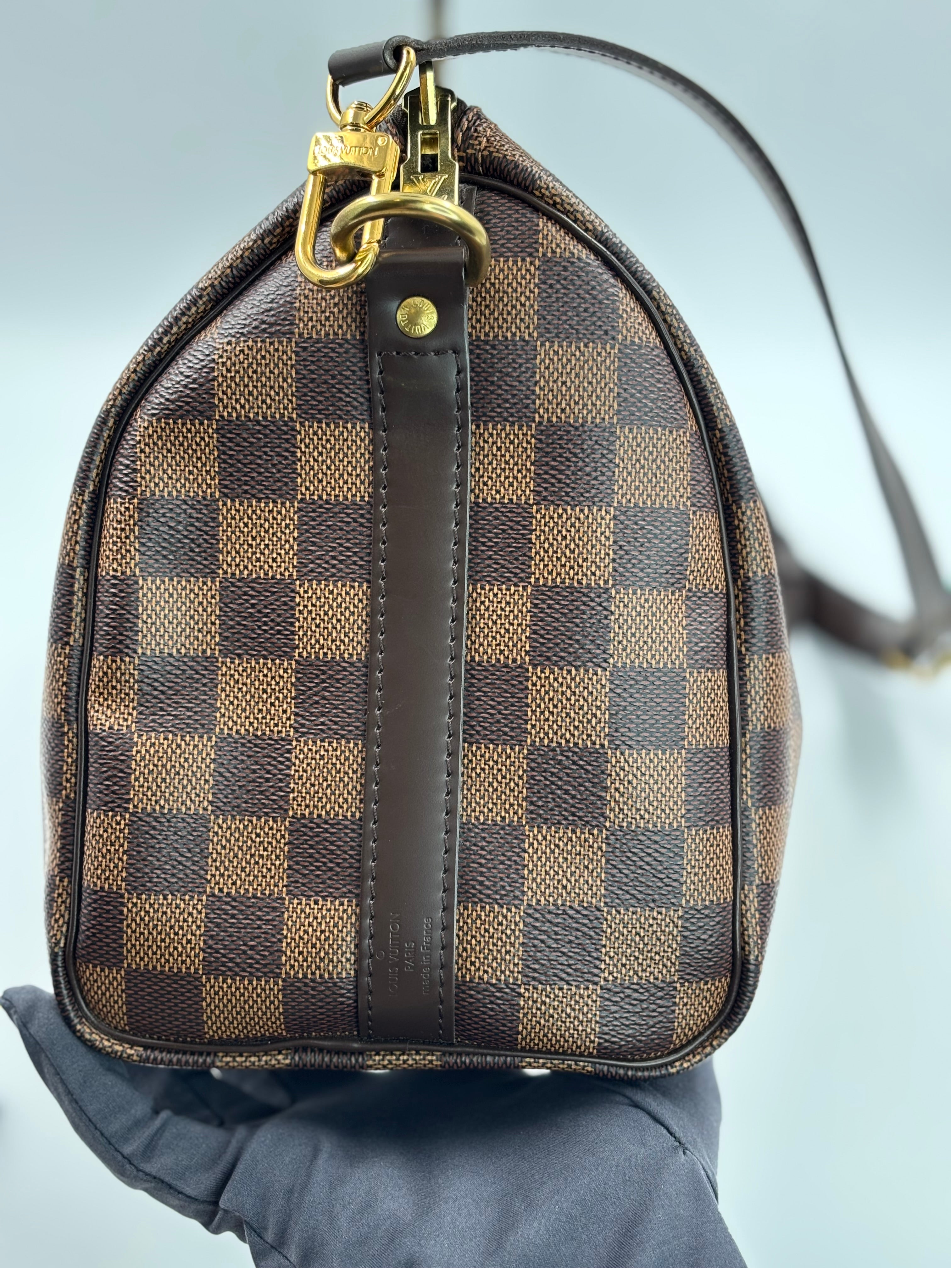 LV Damier Ebene Canvas Speedy Bandouliere  25