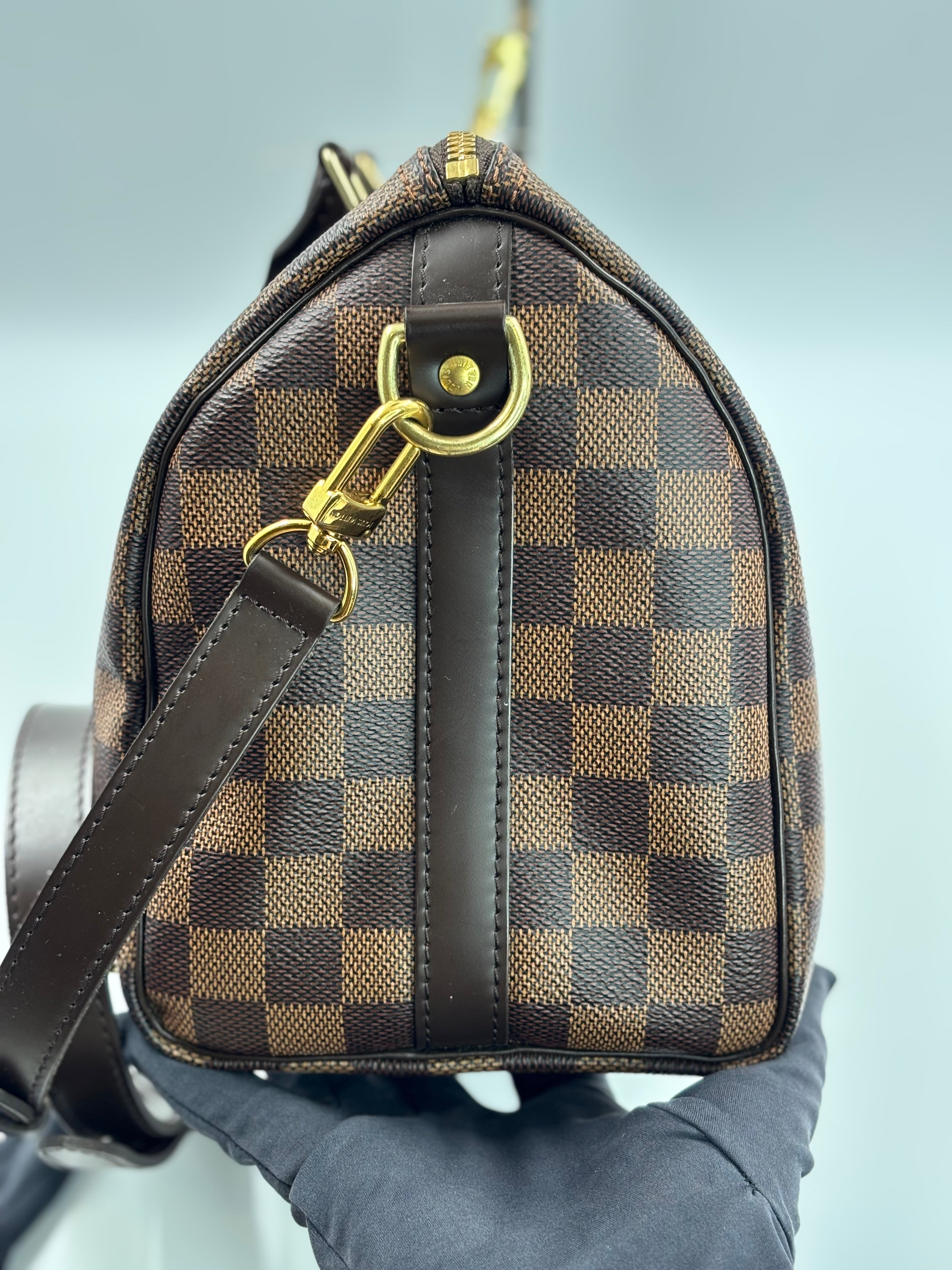 LV Damier Ebene Canvas Speedy Bandouliere  25