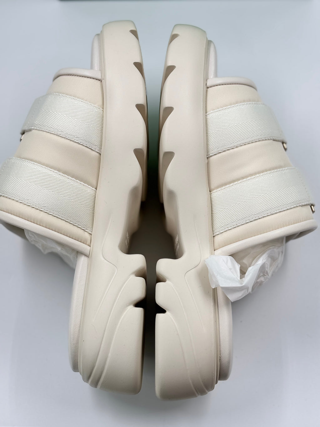Bottega Veneta White Flash Flat Sandals