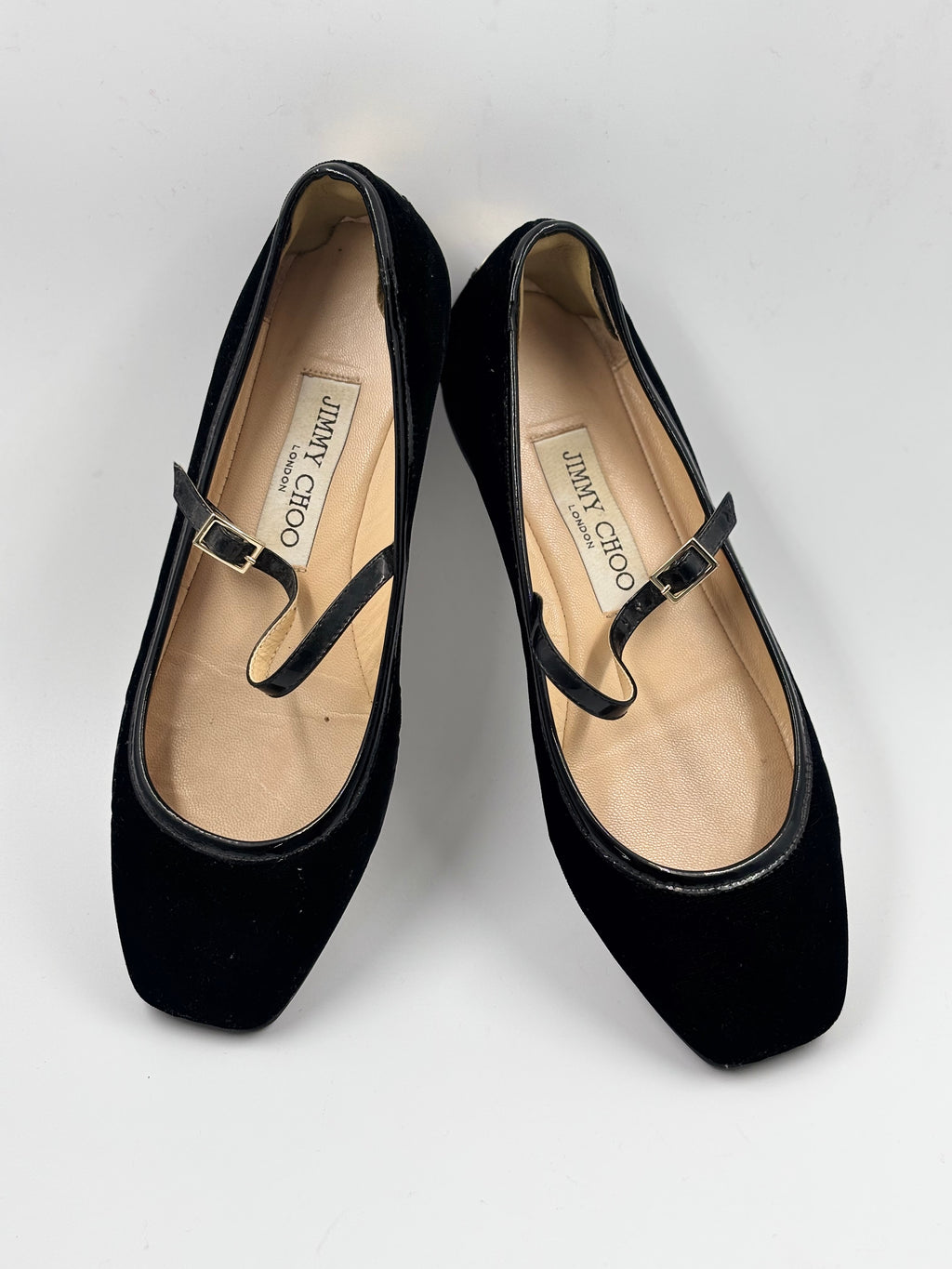 Jimmy Choo Black Velvet Mary Jane Flats