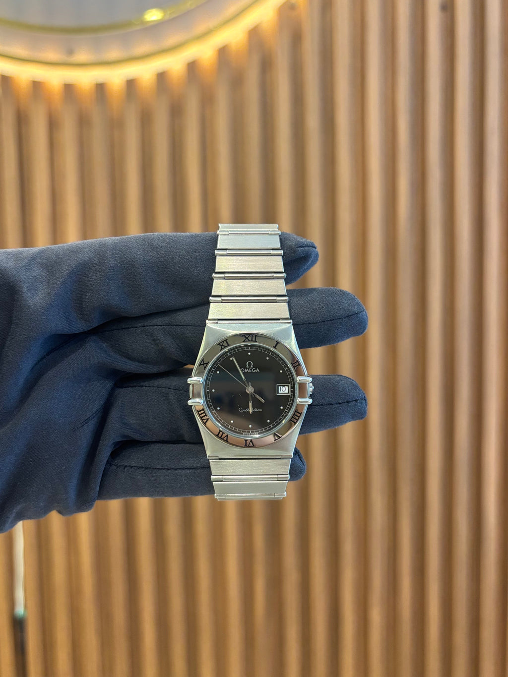 Omega Constellation Flat Glass Black Face