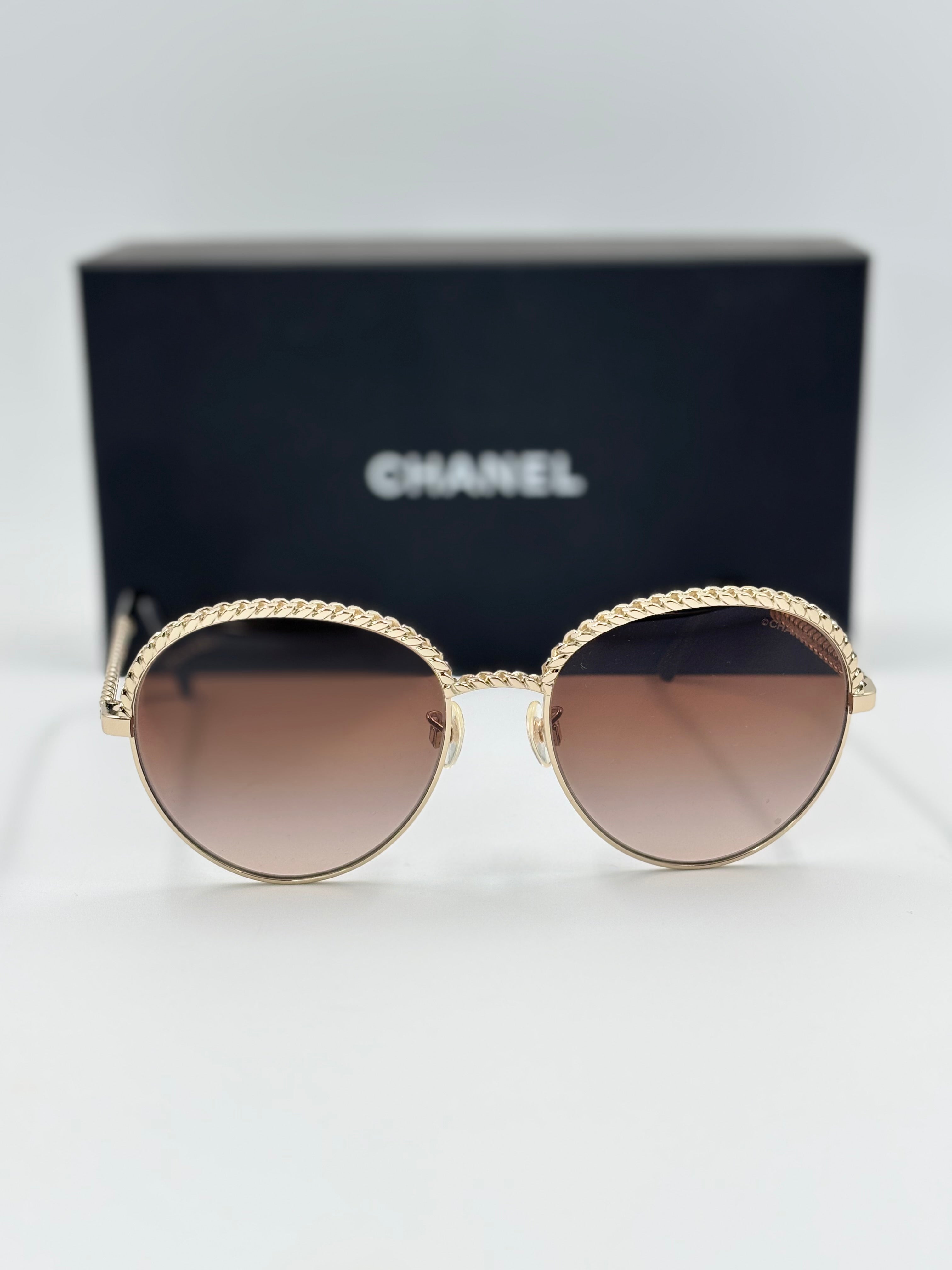 Chanel Goldtone Metal Frame Gradient Tint Pantos Sunglasses-4242