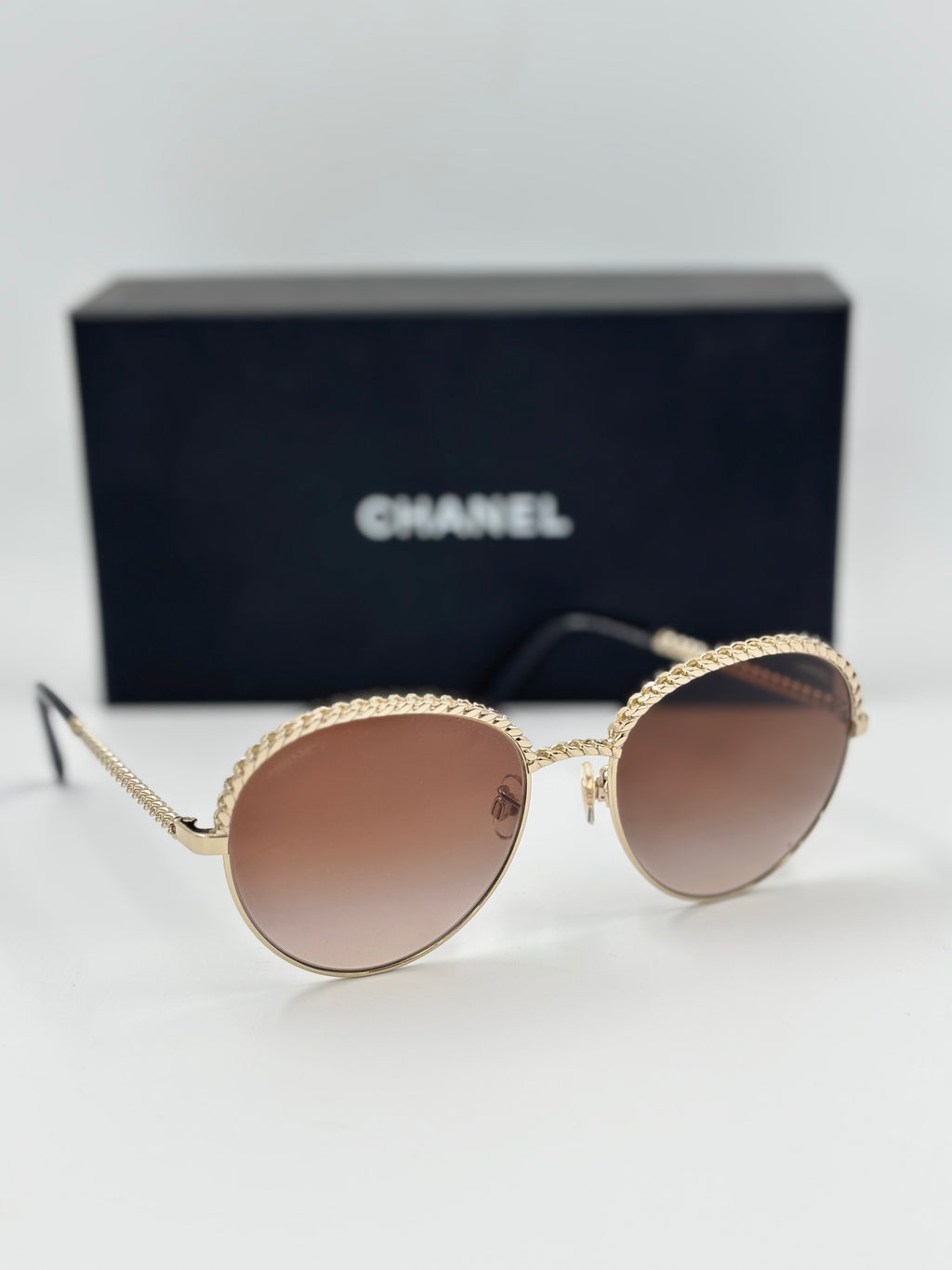 Chanel Goldtone Metal Frame Gradient Tint Pantos Sunglasses-4242