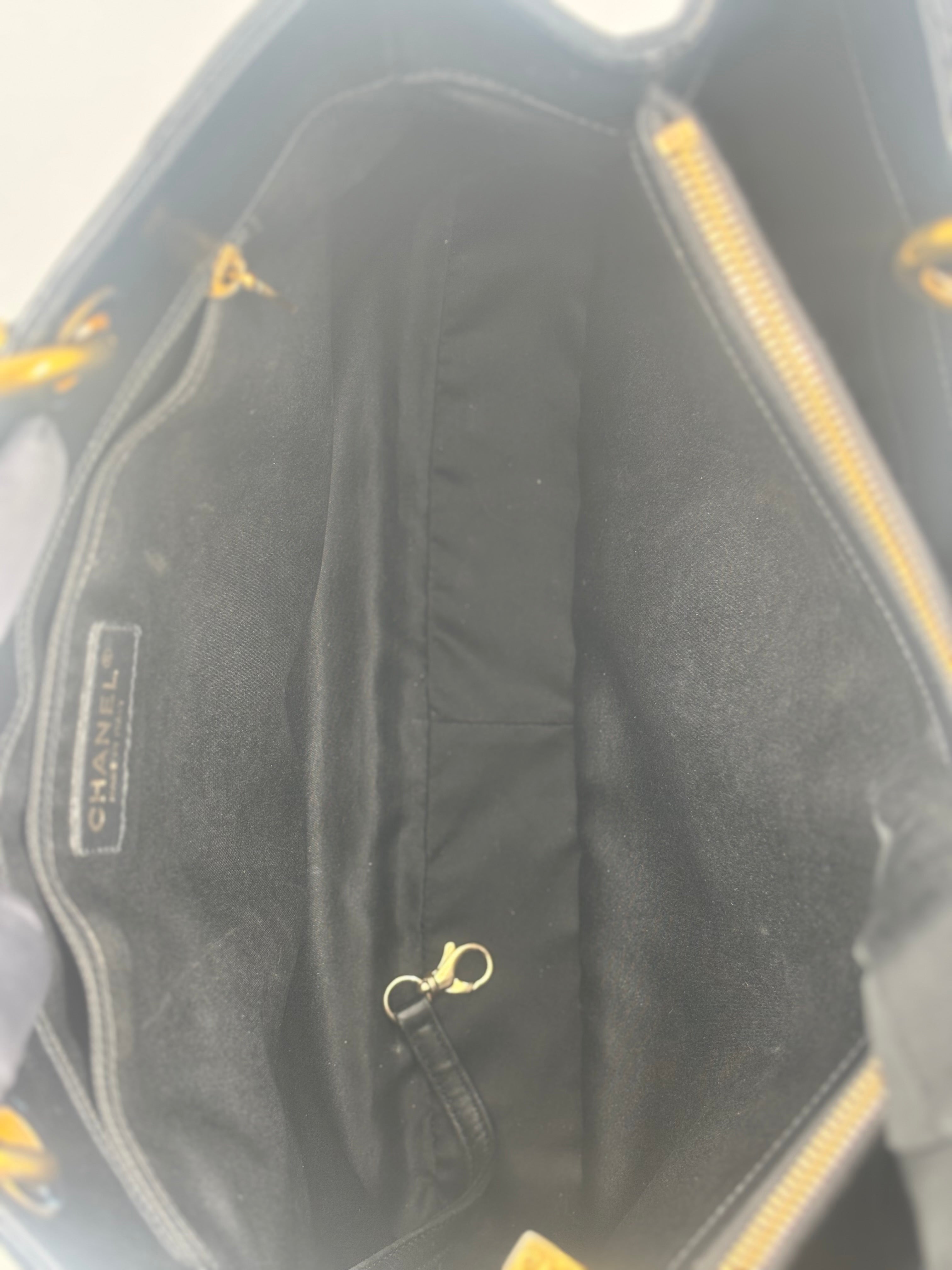 Chanel Black Quilted Caviar Leather GST Bag