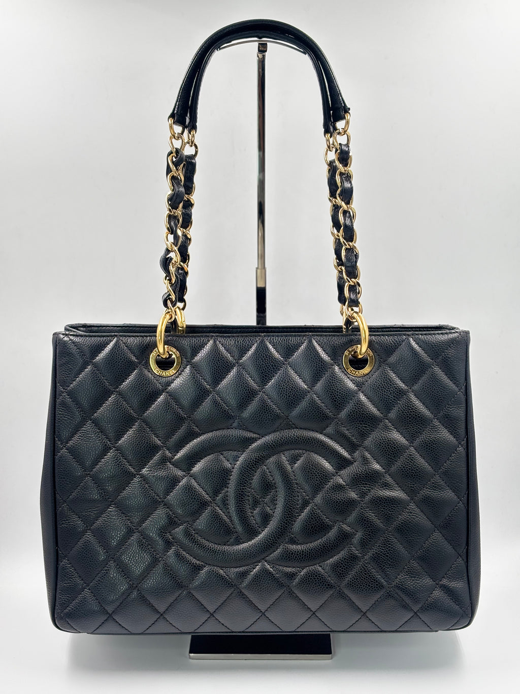 Chanel Black Quilted Caviar Leather GST Bag