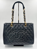 Chanel Black Quilted Caviar Leather GST Bag