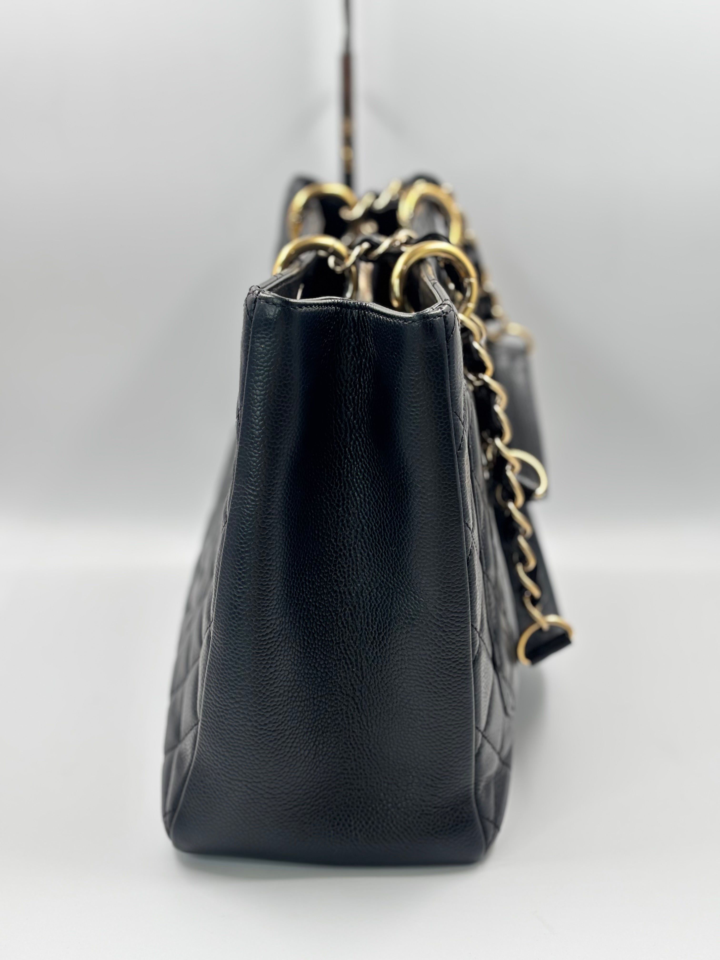 Chanel Black Quilted Caviar Leather GST Bag