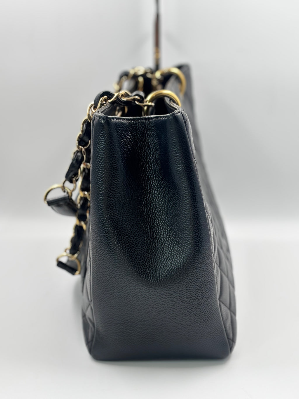 Chanel Black Quilted Caviar Leather GST Bag