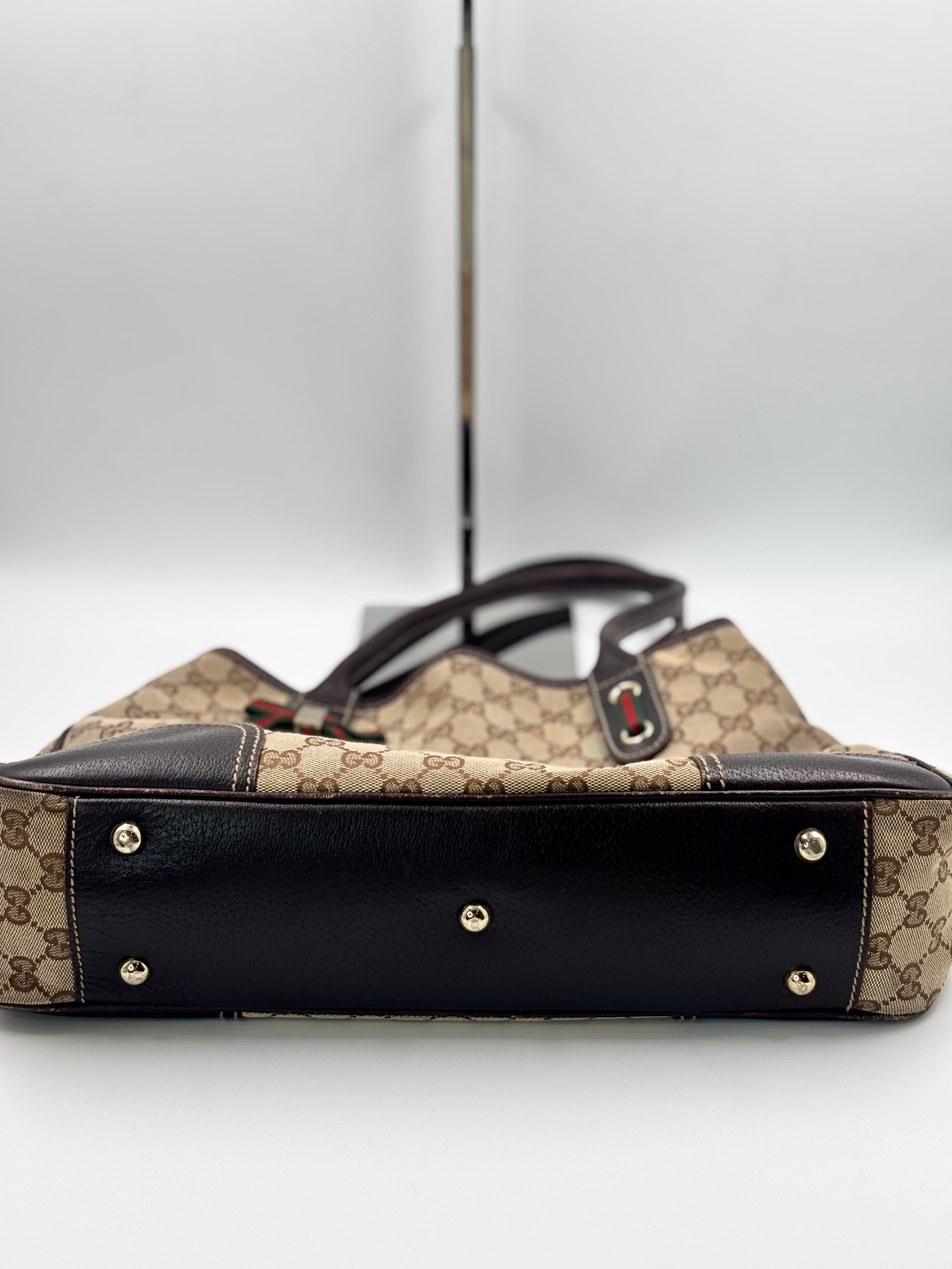Gucci Beige/Ebony GG Canvas Princy Tote Bag