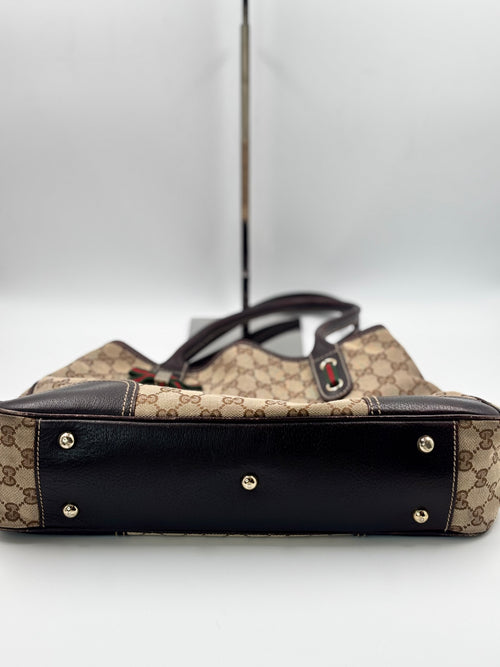 Gucci Beige/Ebony GG Canvas Princy Tote Bag