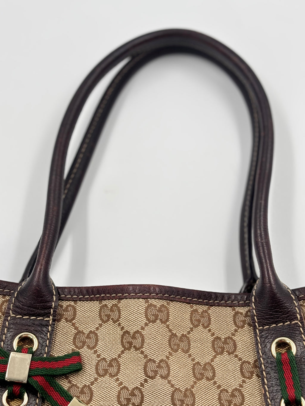Gucci Beige/Ebony GG Canvas Princy Tote Bag
