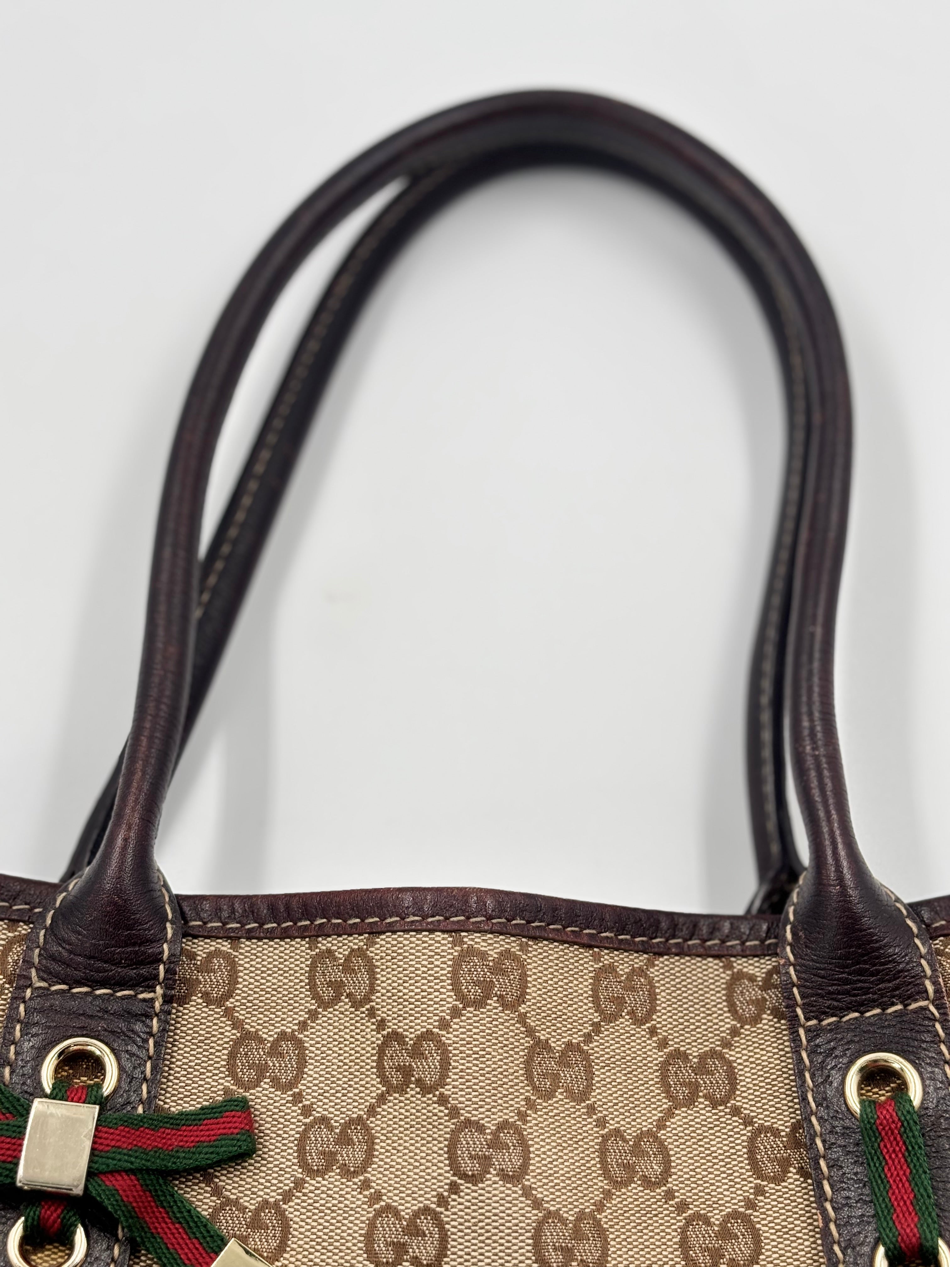 Gucci Beige/Ebony GG Canvas Princy Tote Bag