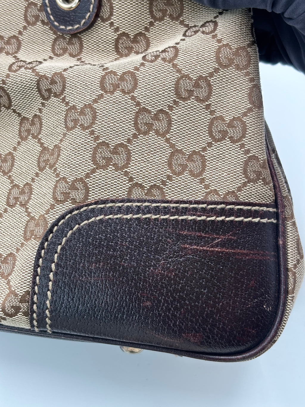 Gucci Beige/Ebony GG Canvas Princy Tote Bag