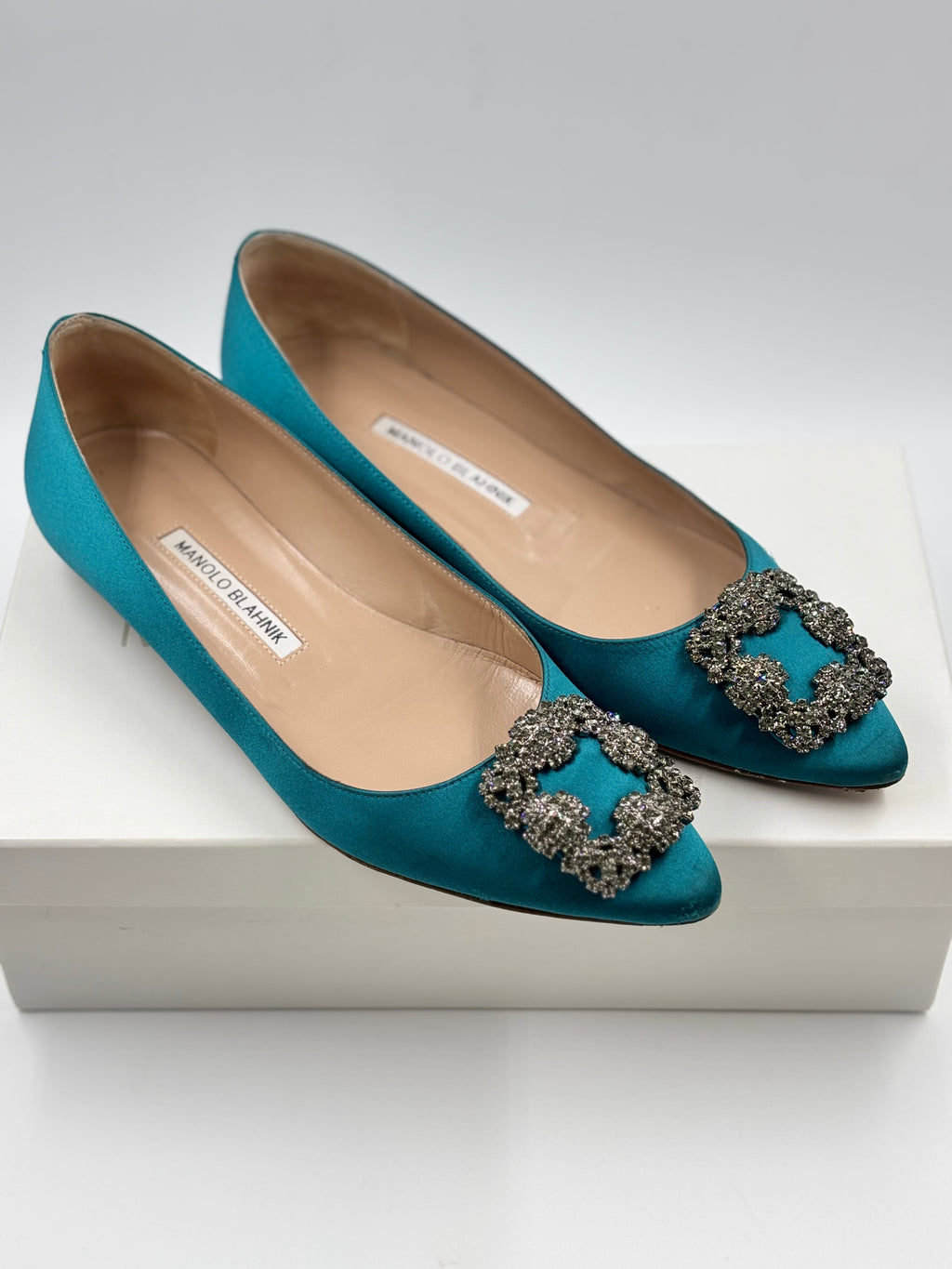 Manolo Blahnik Turquoise Hangisi Ballerina Flat