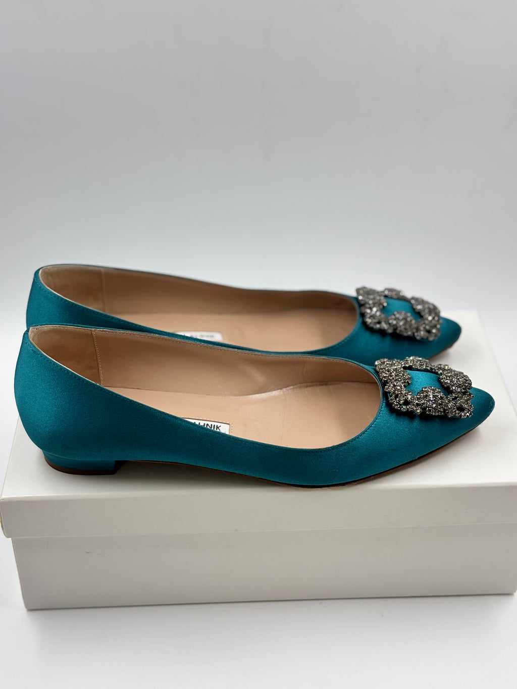 Manolo Blahnik Turquoise Hangisi Ballerina Flat