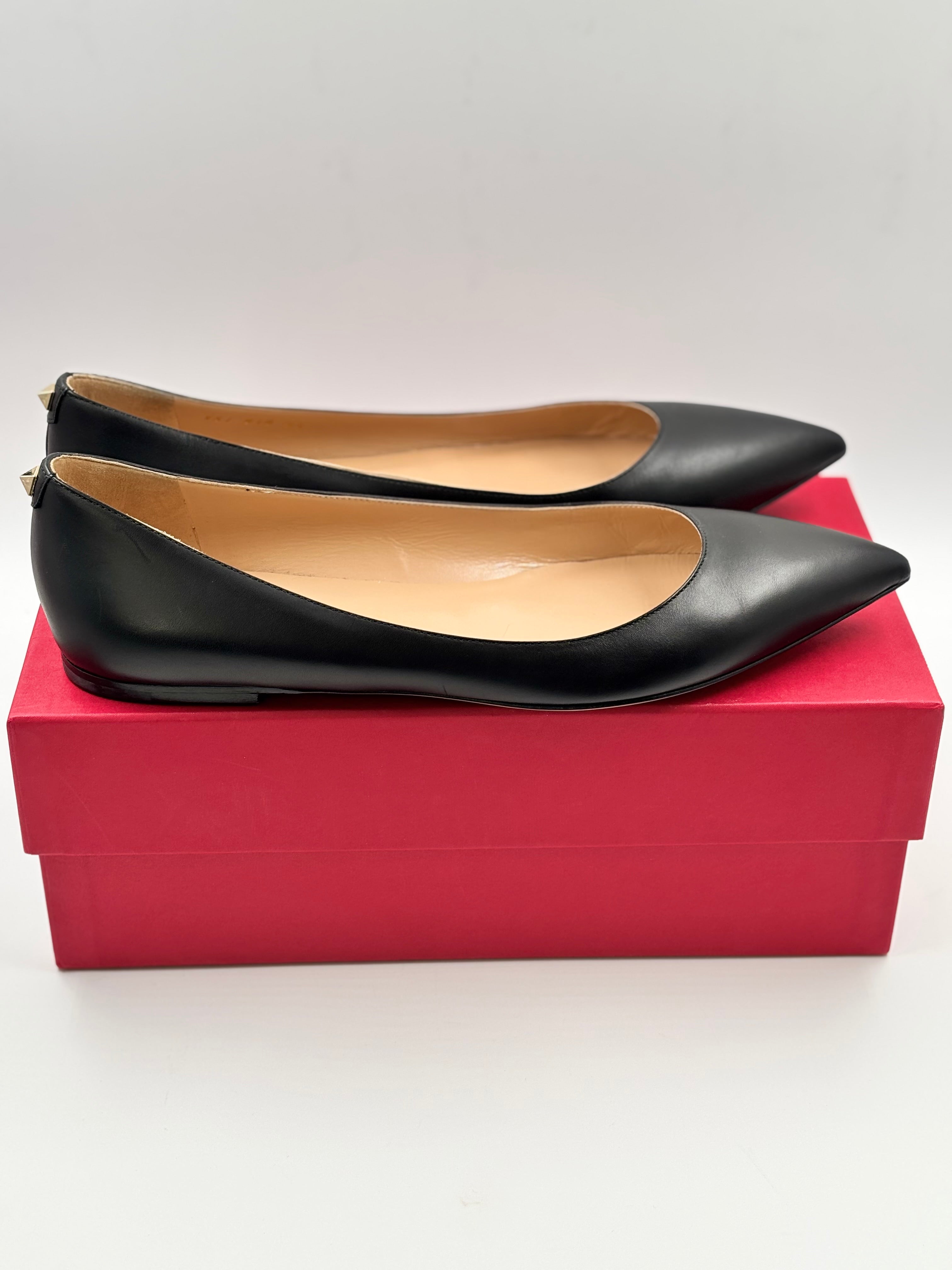 Valentino Black Rockstud Flats