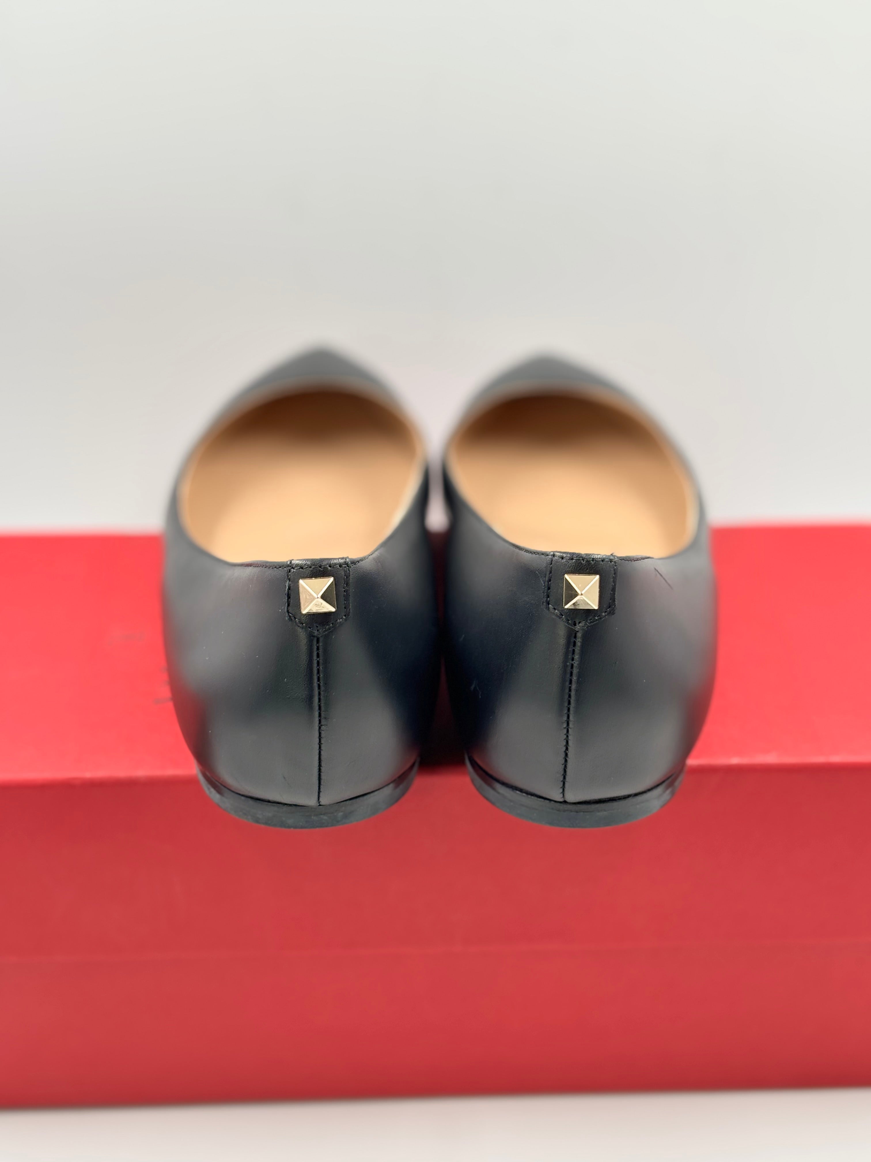 Valentino Black Rockstud Flats