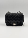 Chanel Black Quilted Caviar Leather Square Mini flap