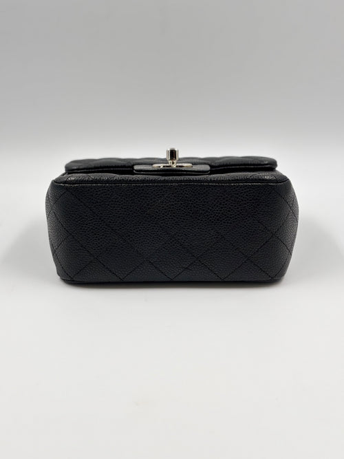 Chanel Black Quilted Caviar Leather Square Mini flap