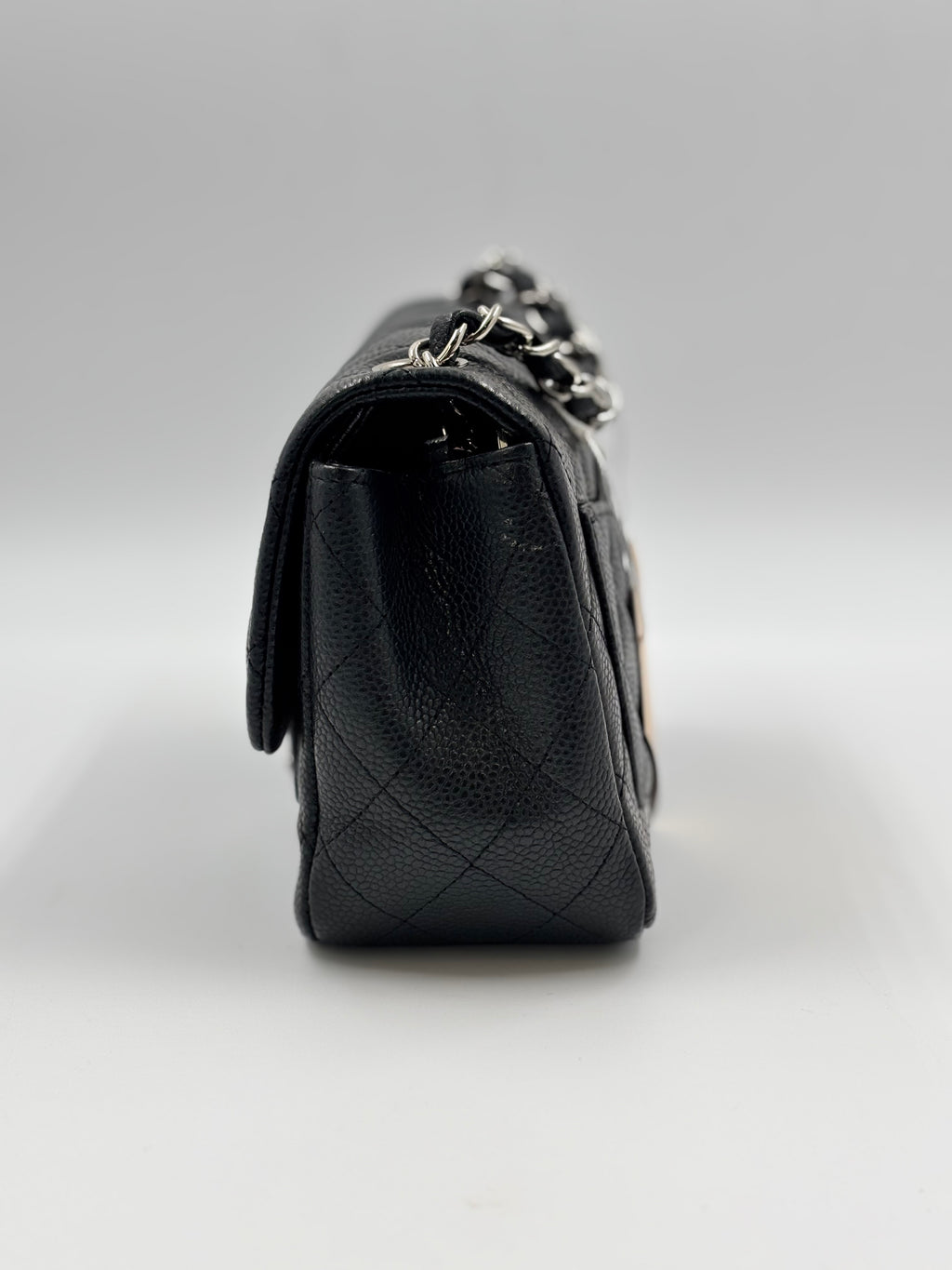 Chanel Black Quilted Caviar Leather Square Mini flap