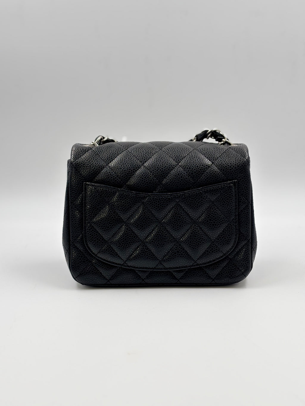 Chanel Black Quilted Caviar Leather Square Mini flap