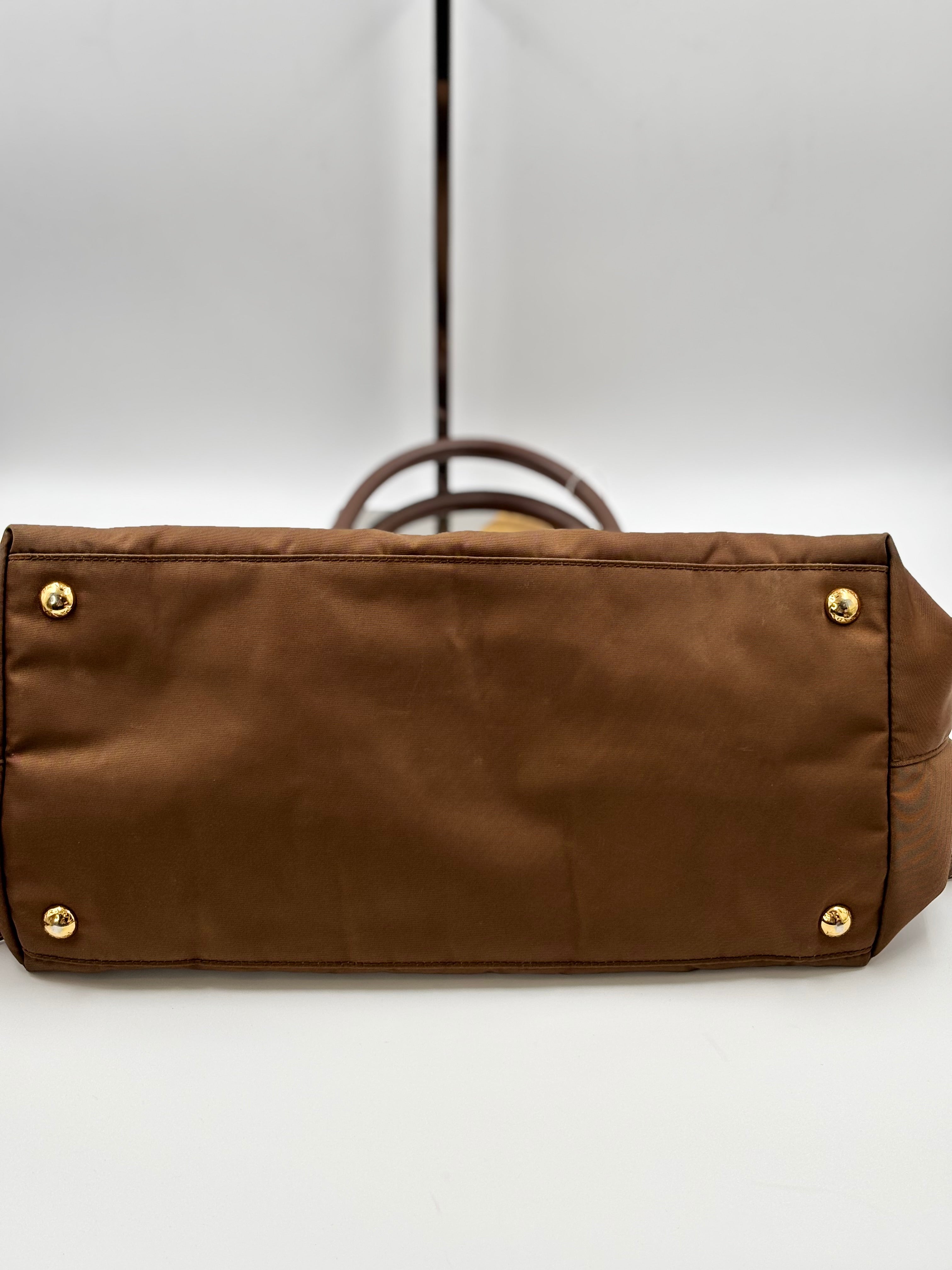 Prada Brown Tessuto Nylon Tote Bag